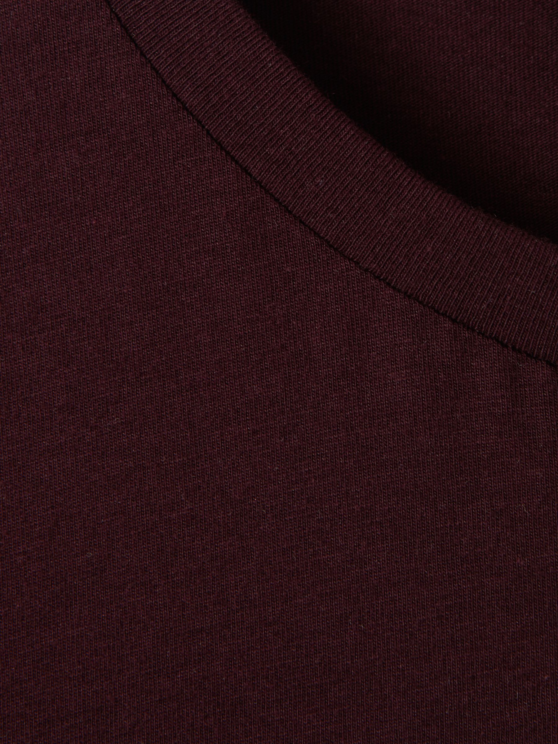 Crew Neck T-Shirt in Bordeaux - Image 7 of 8