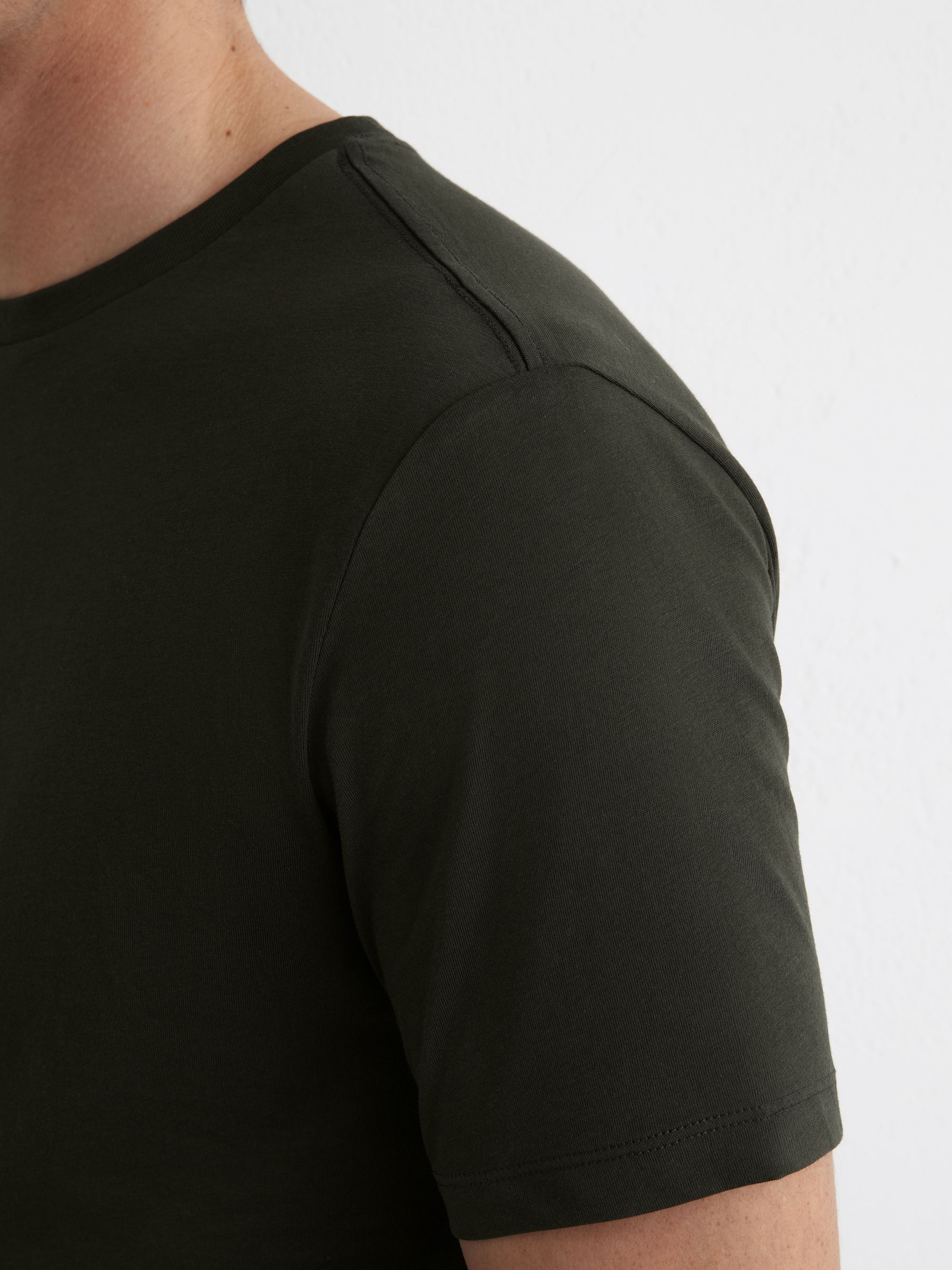 Cotton Crew-Neck Tailored-Fit T-Shirt in Oxidised Green - image 3