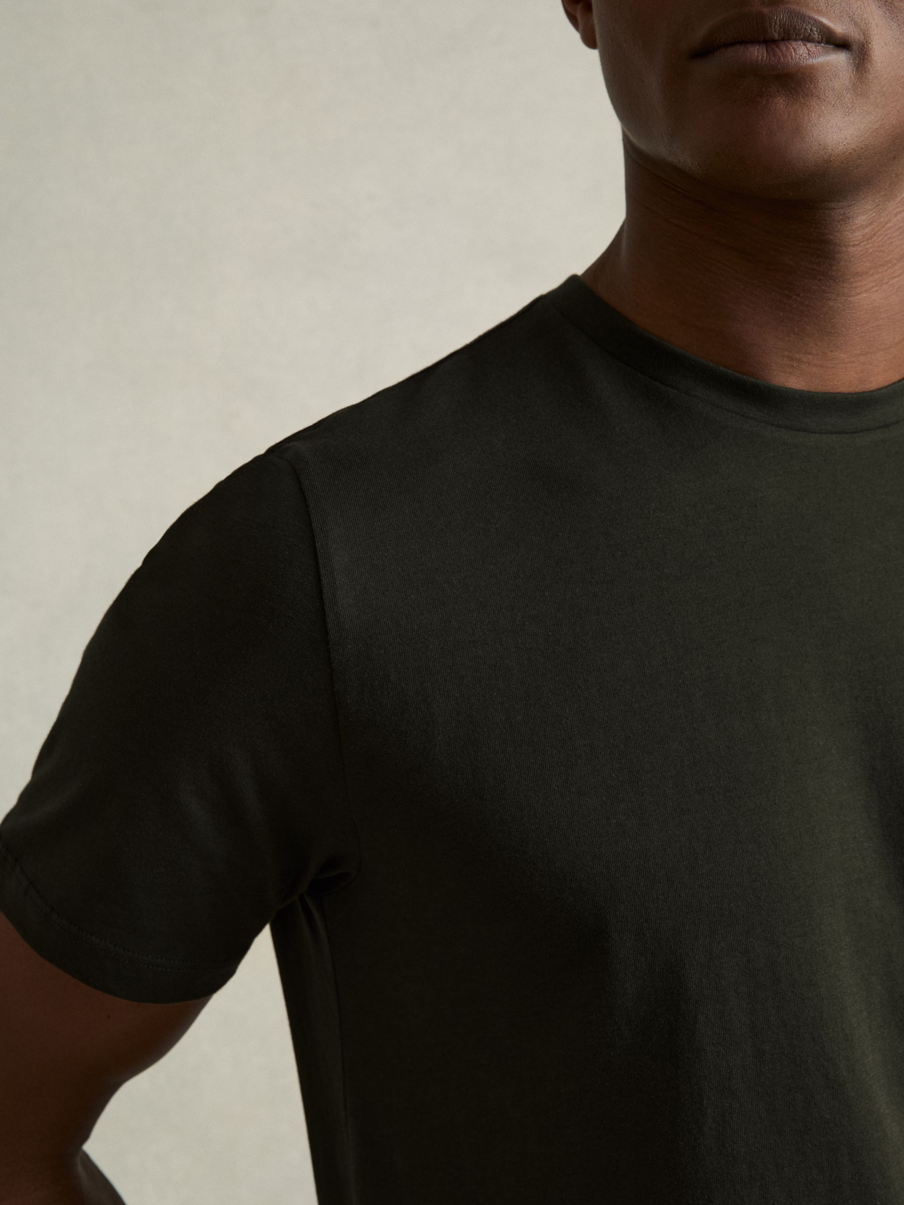 Crew Neck T-Shirt in Oxidised Green - Image 4 of 7