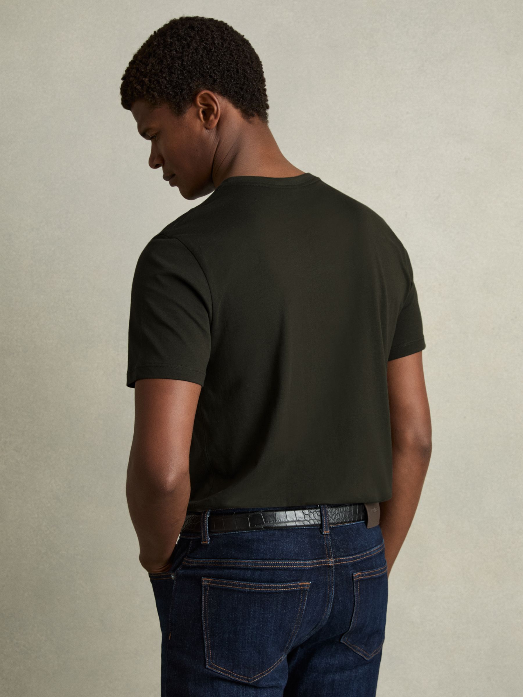 Crew Neck T-Shirt in Oxidised Green - Image 5 of 7