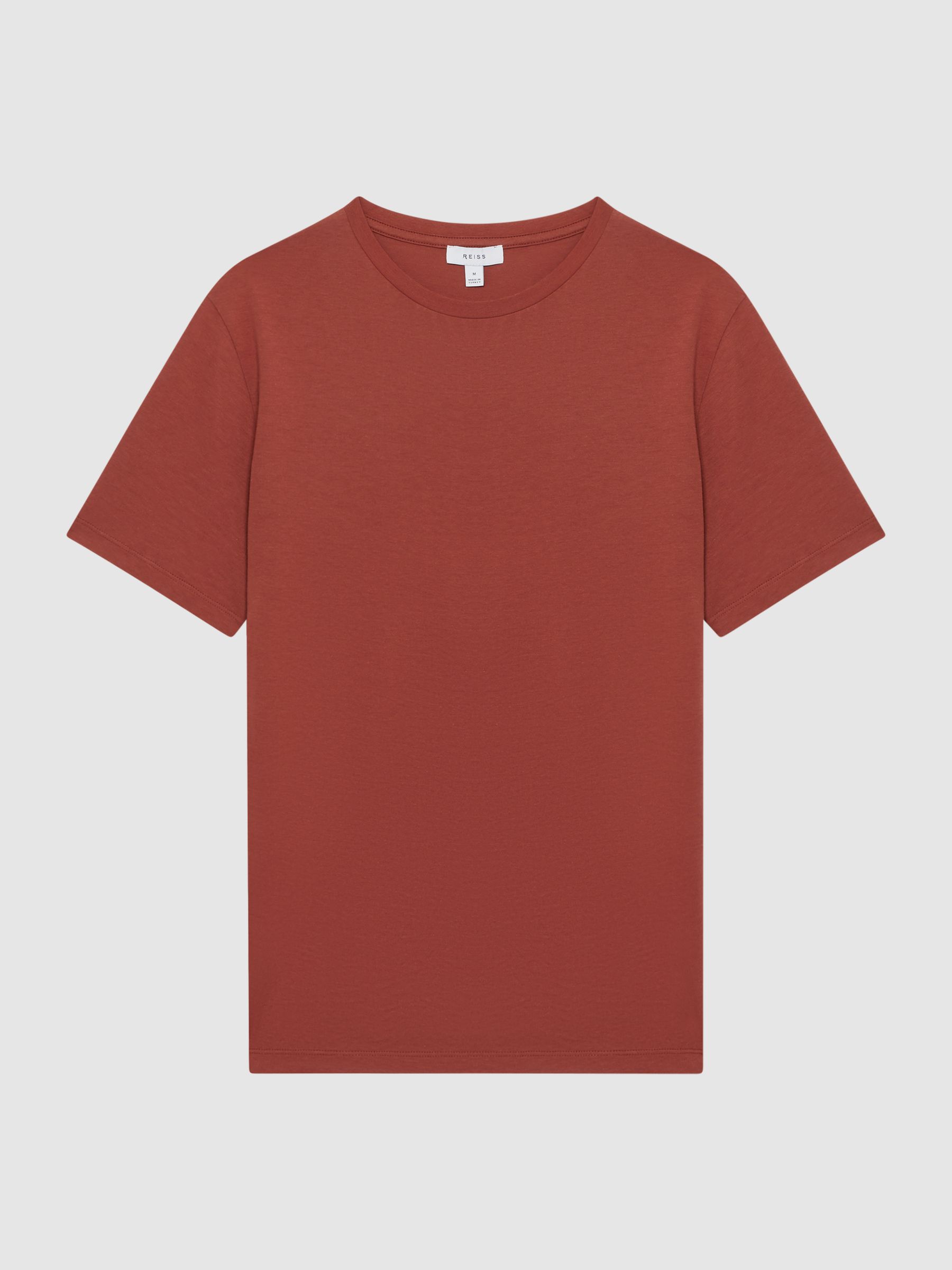 Cotton Crew Neck T-Shirt in Sienna - Image 2 of 6