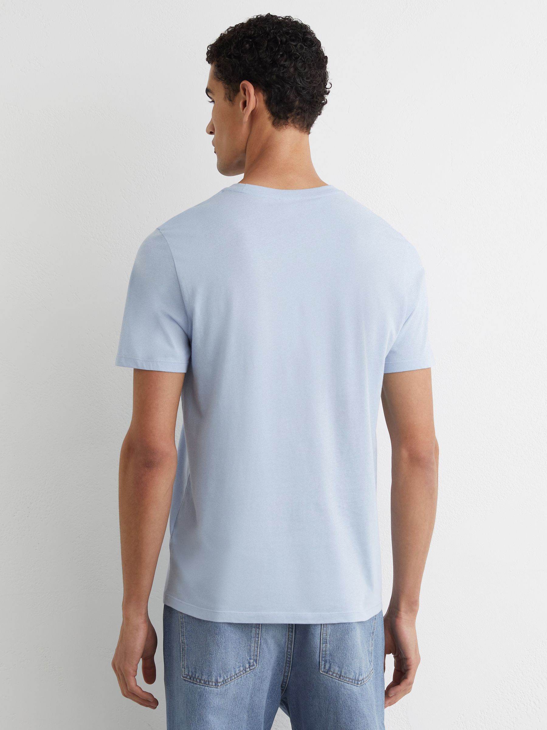 Cotton Crew-Neck Tailored-Fit T-Shirt in Soft Blue - image 5