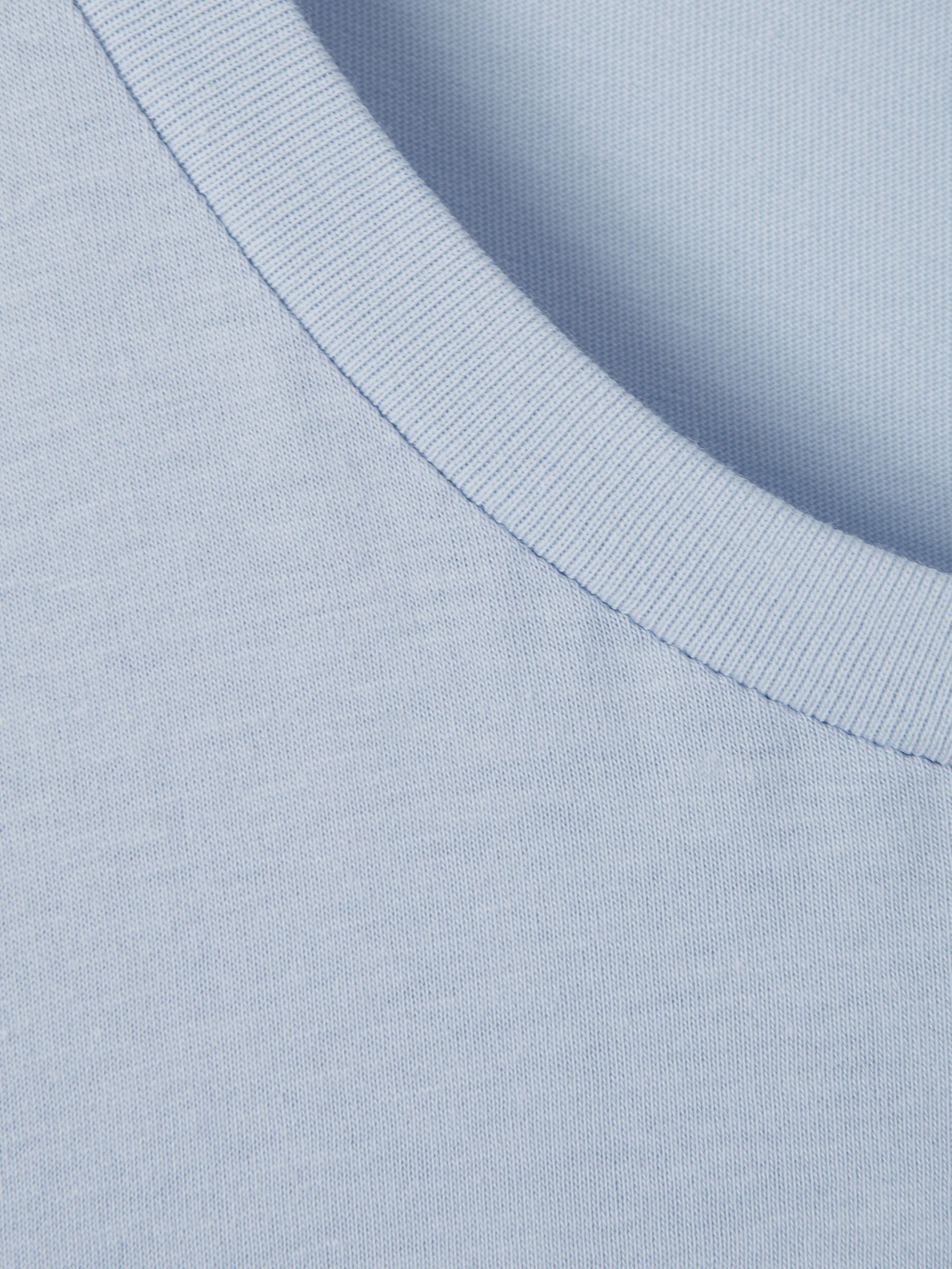 Crew Neck T-Shirt in Soft Blue - Image 6 of 6