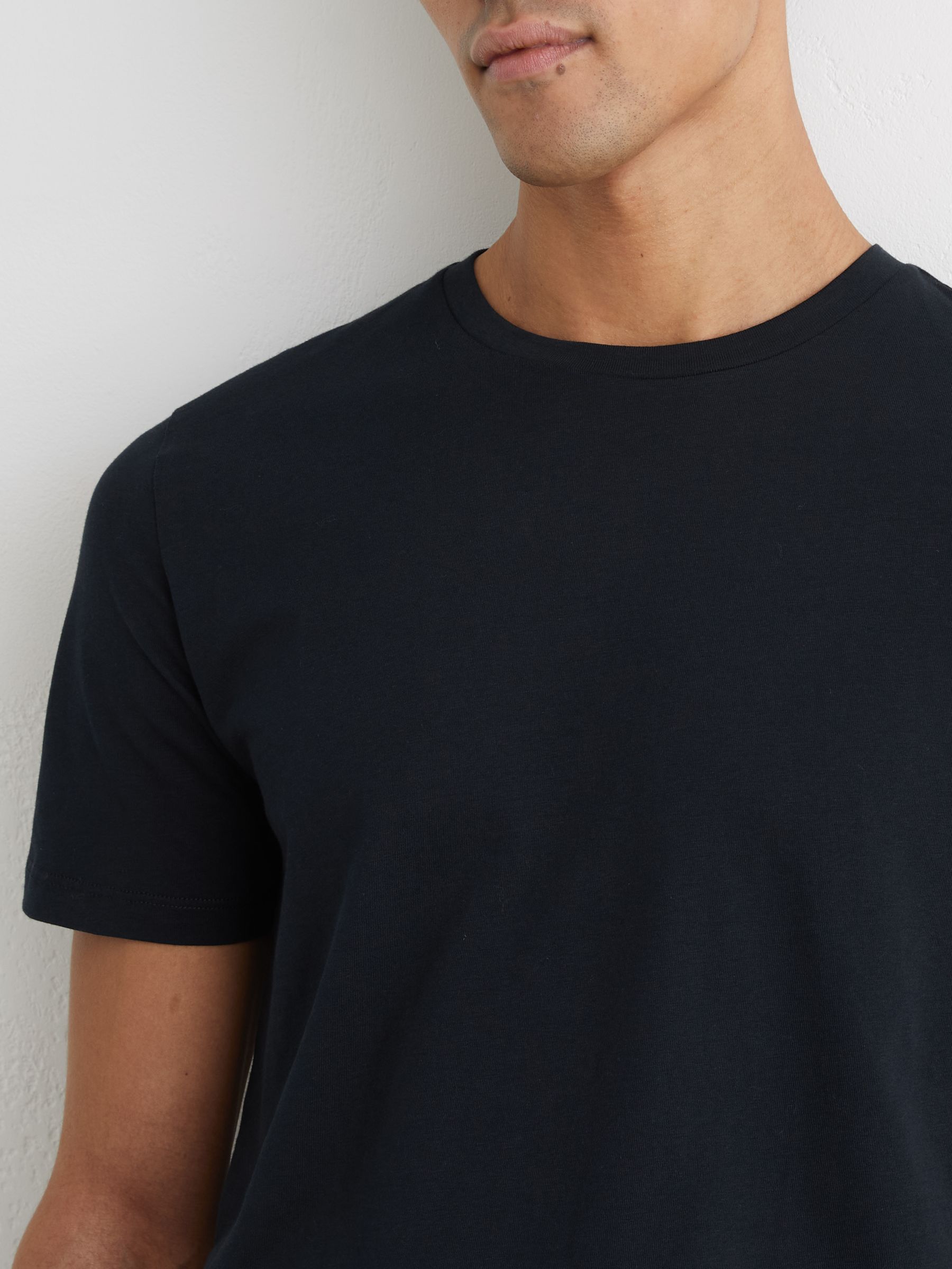 Cotton Crew-Neck Tailored-Fit T-Shirt in Navy - image 4