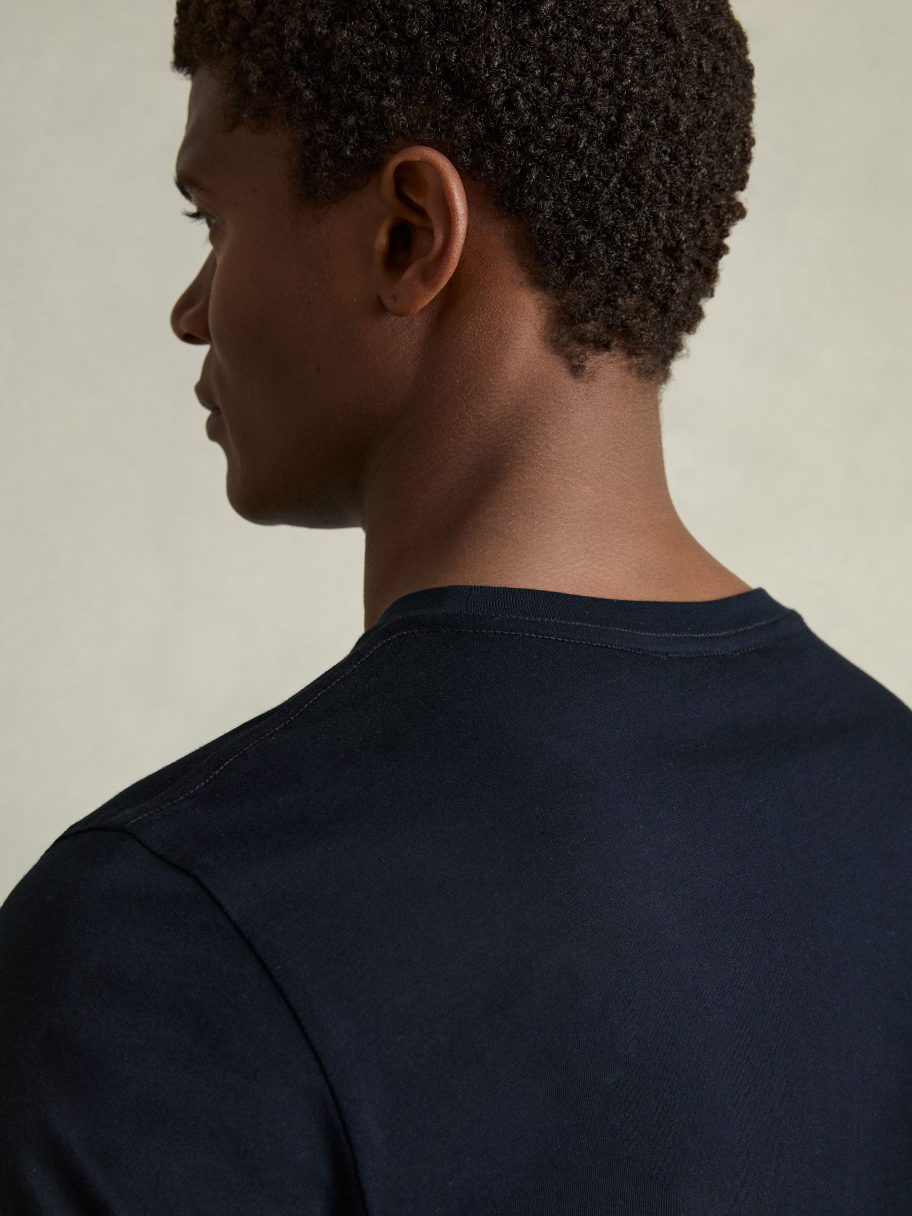 Crew Neck T-Shirt in Navy - Image 4 of 6