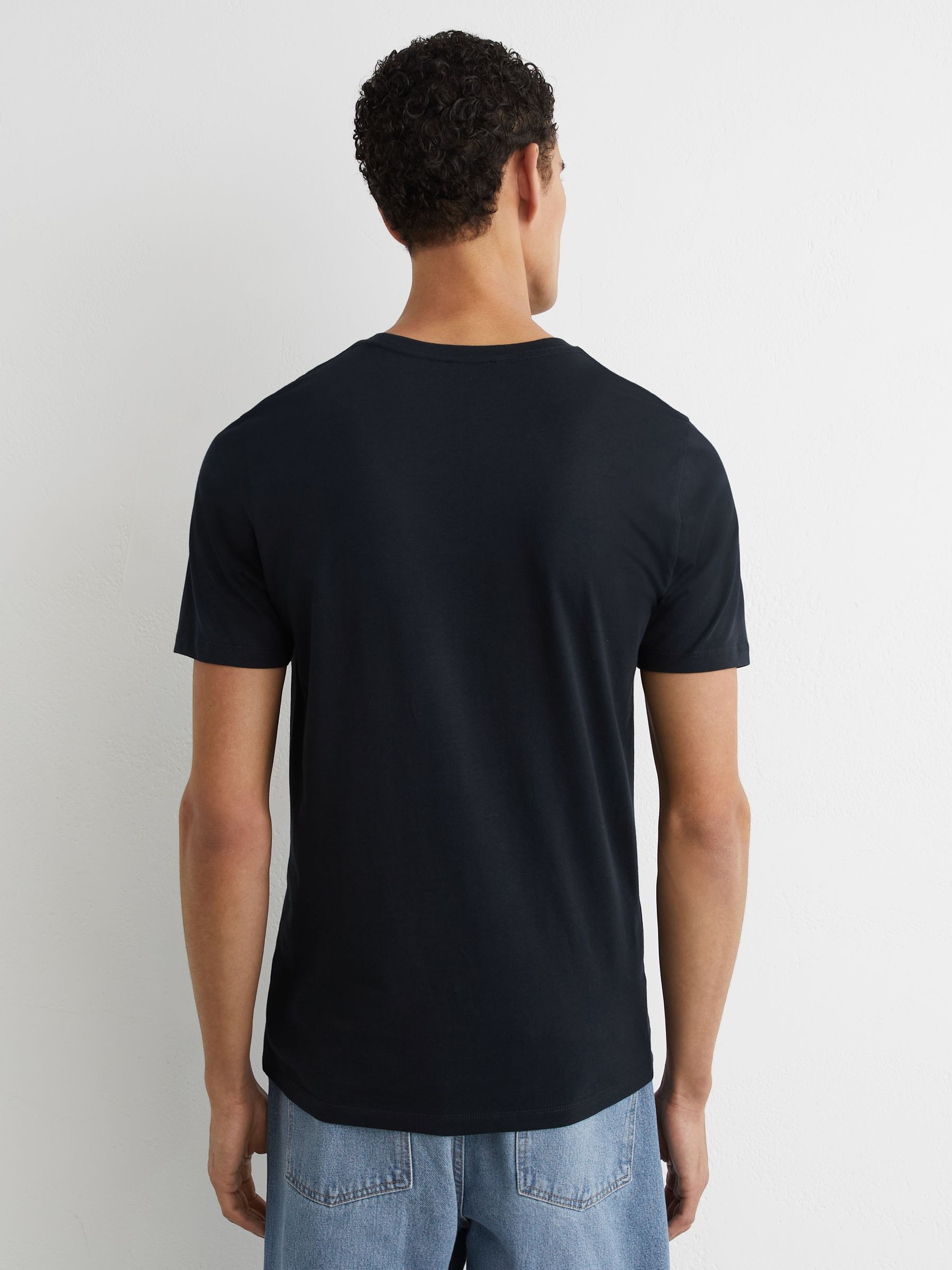 Cotton Crew-Neck Tailored-Fit T-Shirt in Navy - image 5