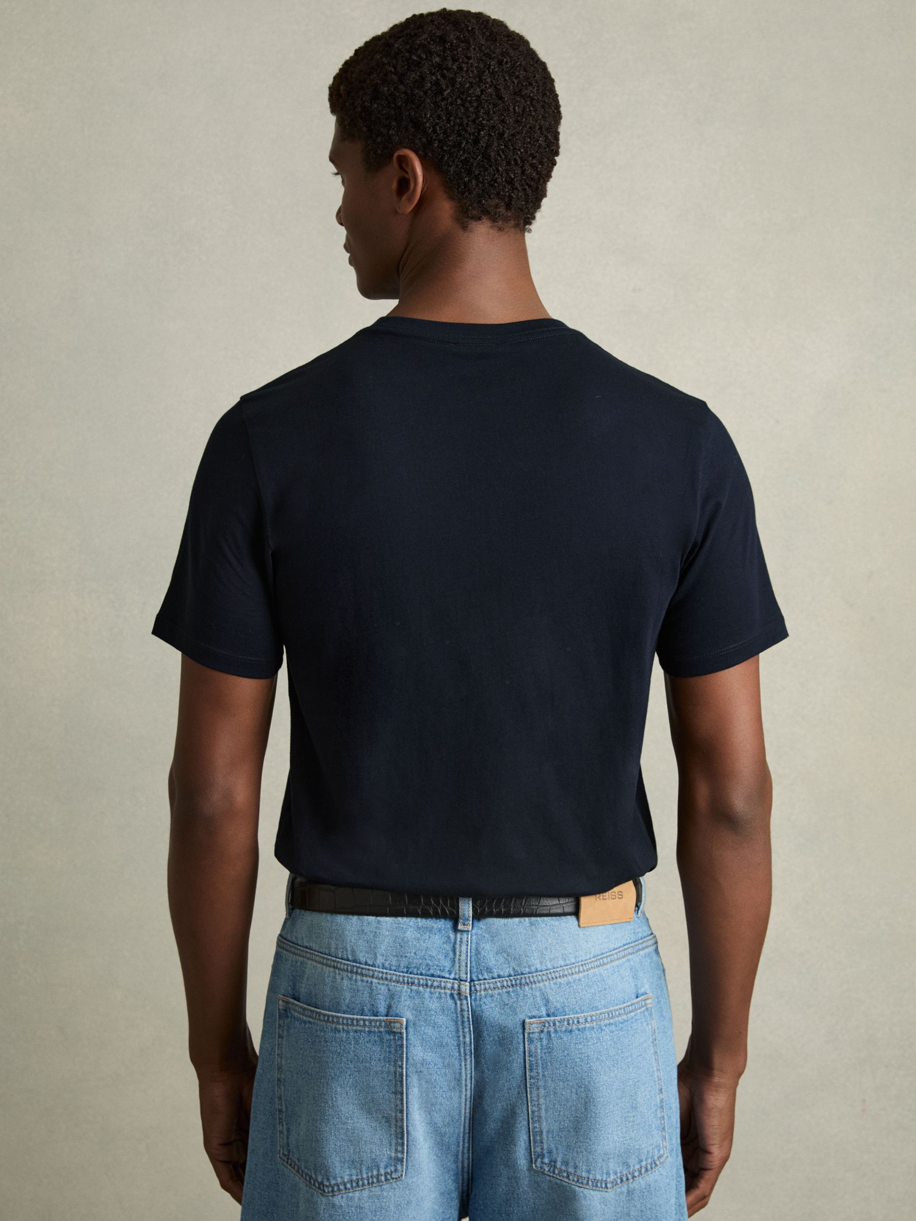 Crew Neck T-Shirt in Navy - Image 5 of 6