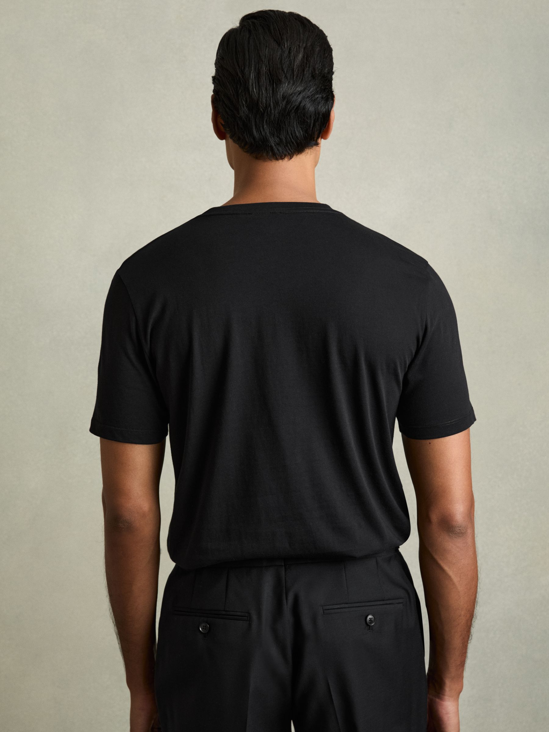 Crew Neck T-Shirt in Black - Image 4 of 7