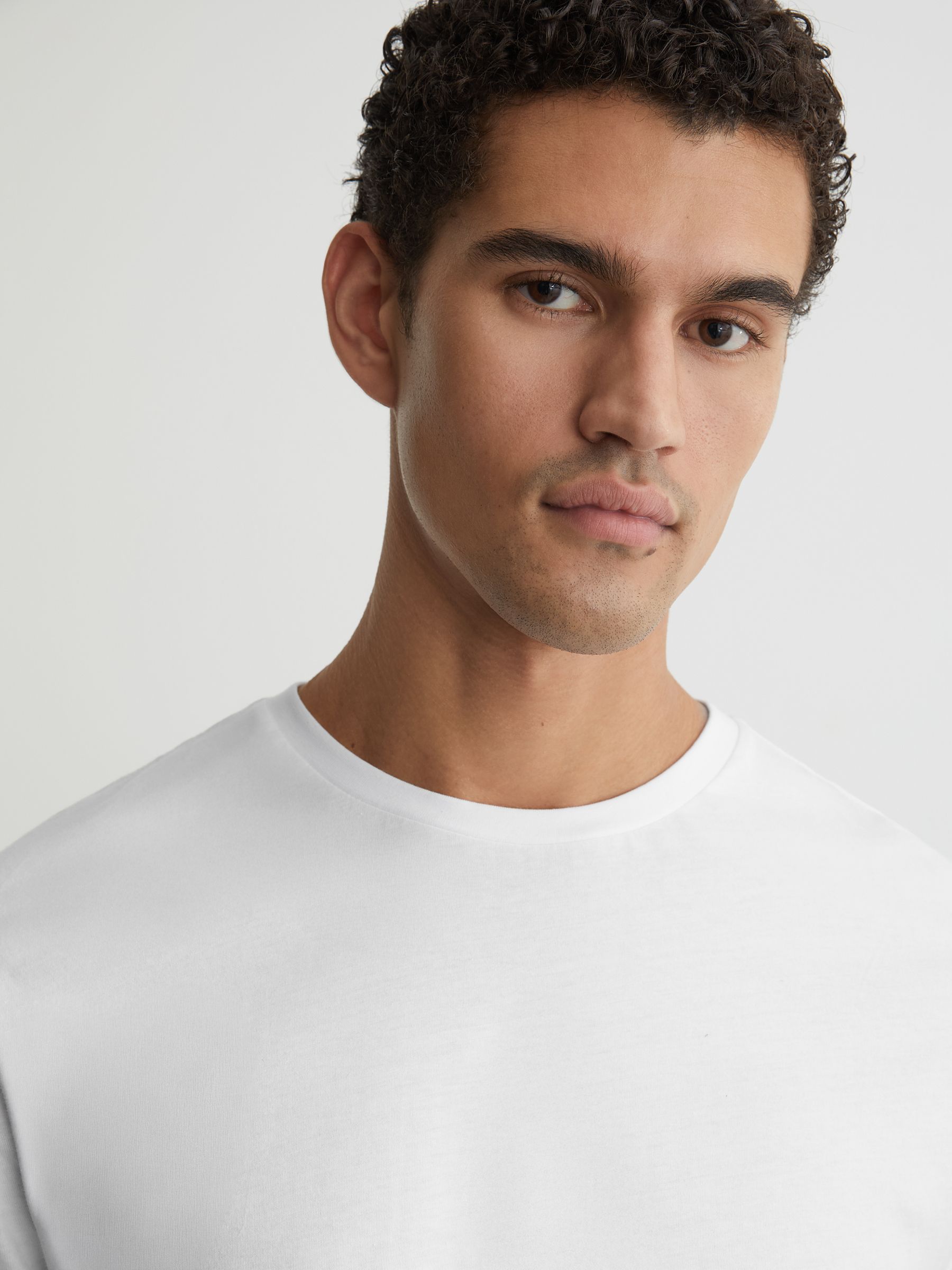 Cotton Crew-Neck Tailored-Fit T-Shirt in White - image 5