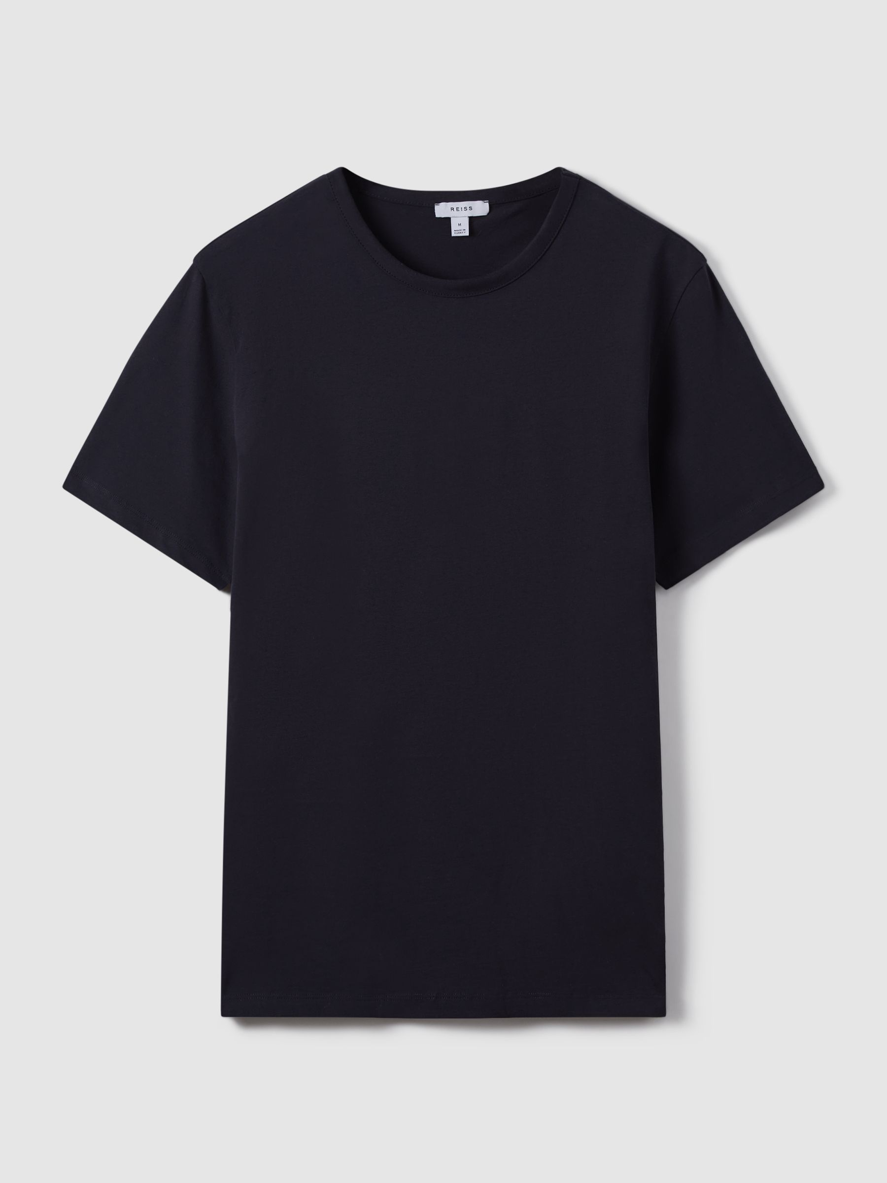 Cotton Crew Neck T-Shirt in Navy - Image 2 of 7