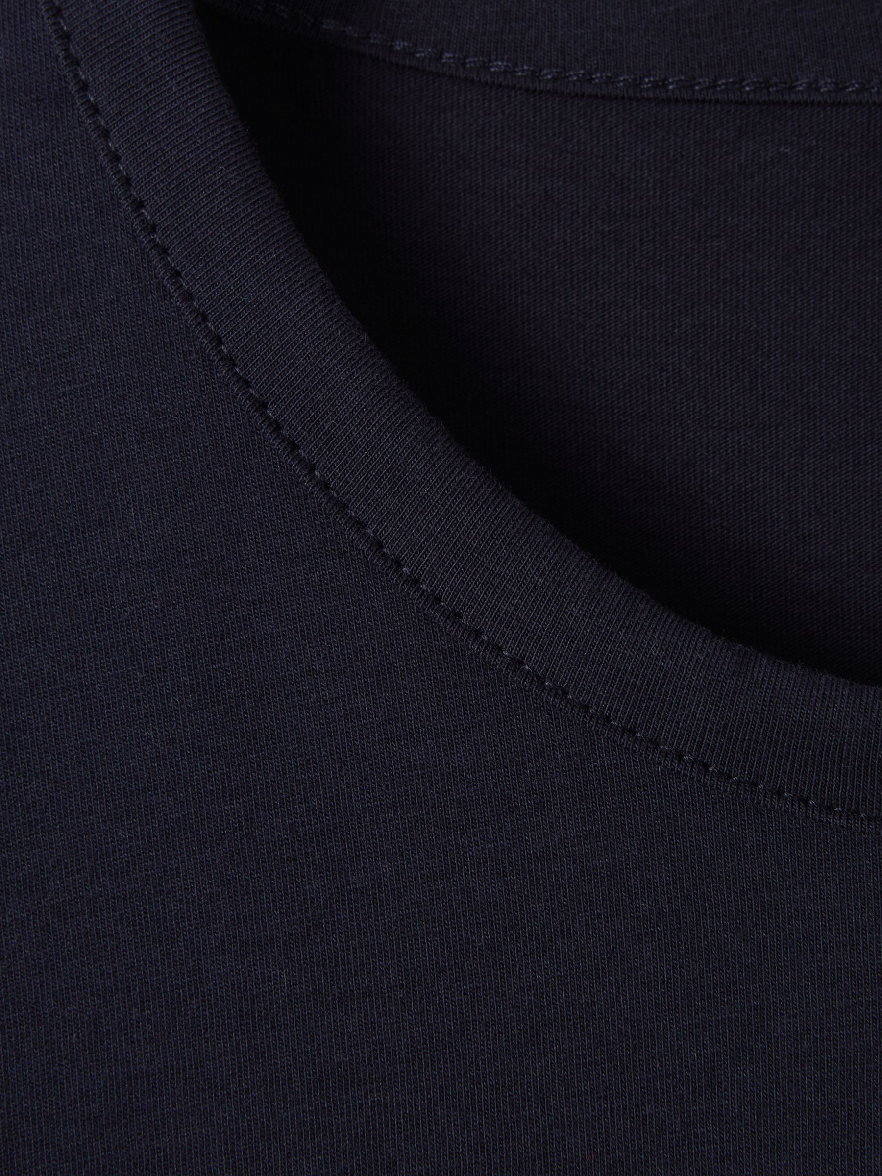 Cotton Crew Neck T-Shirt in Navy - Image 6 of 7