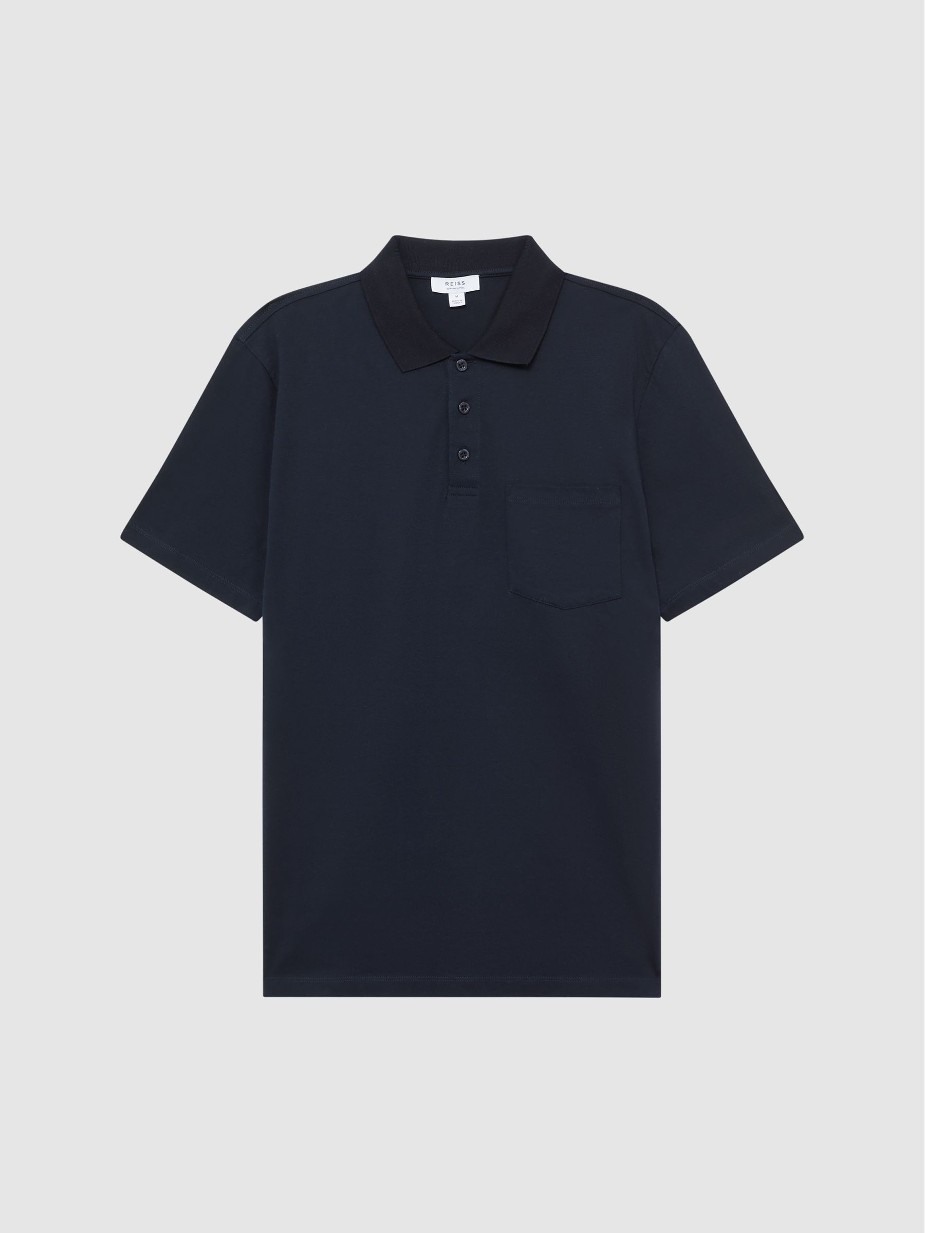 Short Sleeve Polo T-Shirt in Navy - Image 2 of 6