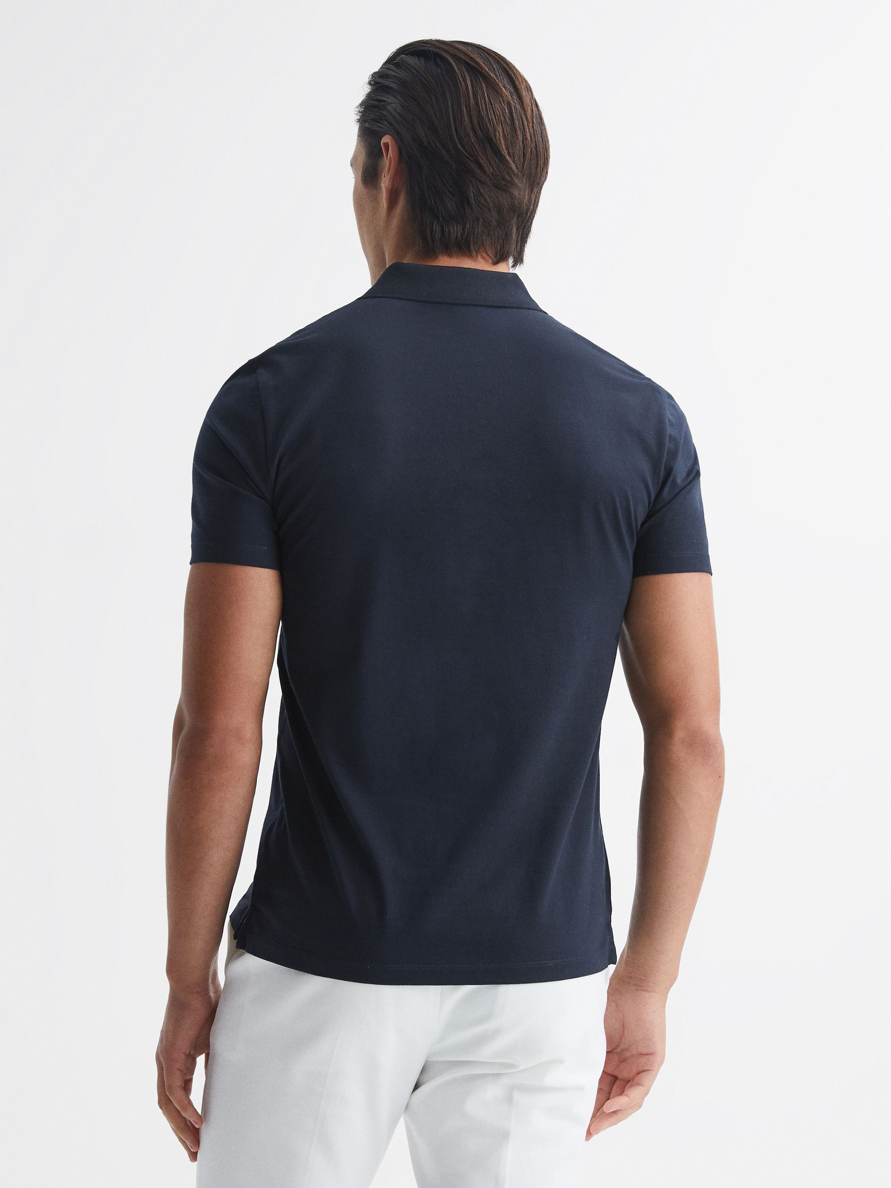 Short Sleeve Polo T-Shirt in Navy - Image 5 of 6