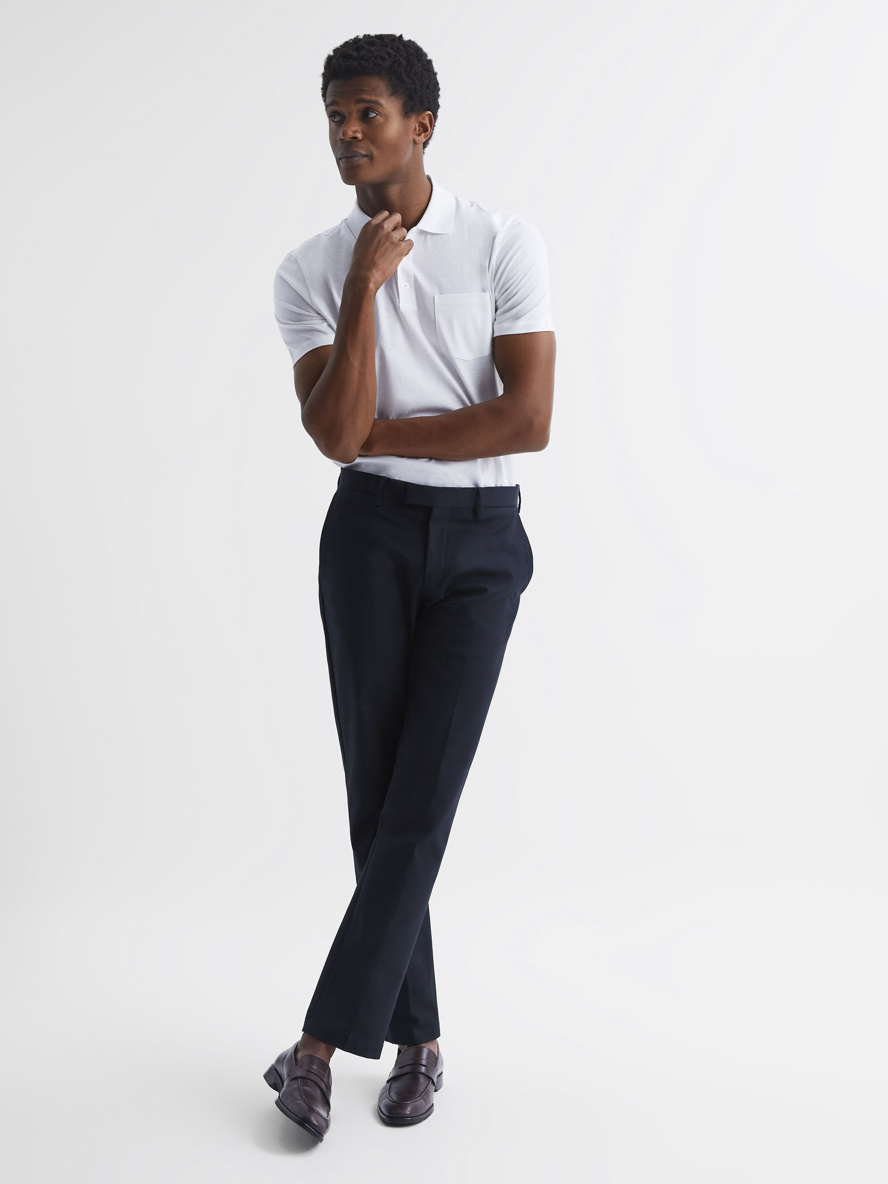 Short Sleeve Polo T-Shirt in White - Image 3 of 6