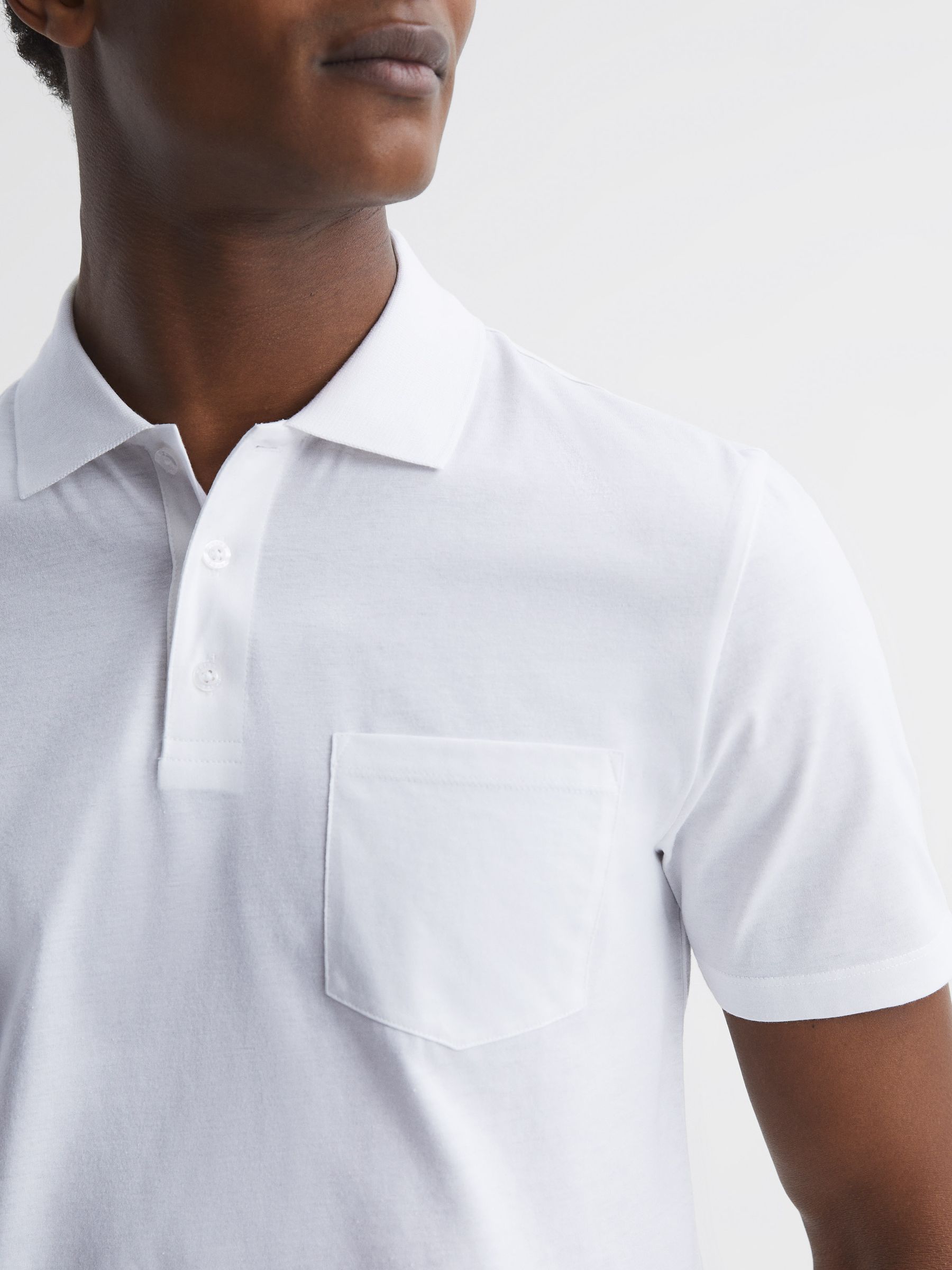 Short Sleeve Polo T-Shirt in White - Image 4 of 6