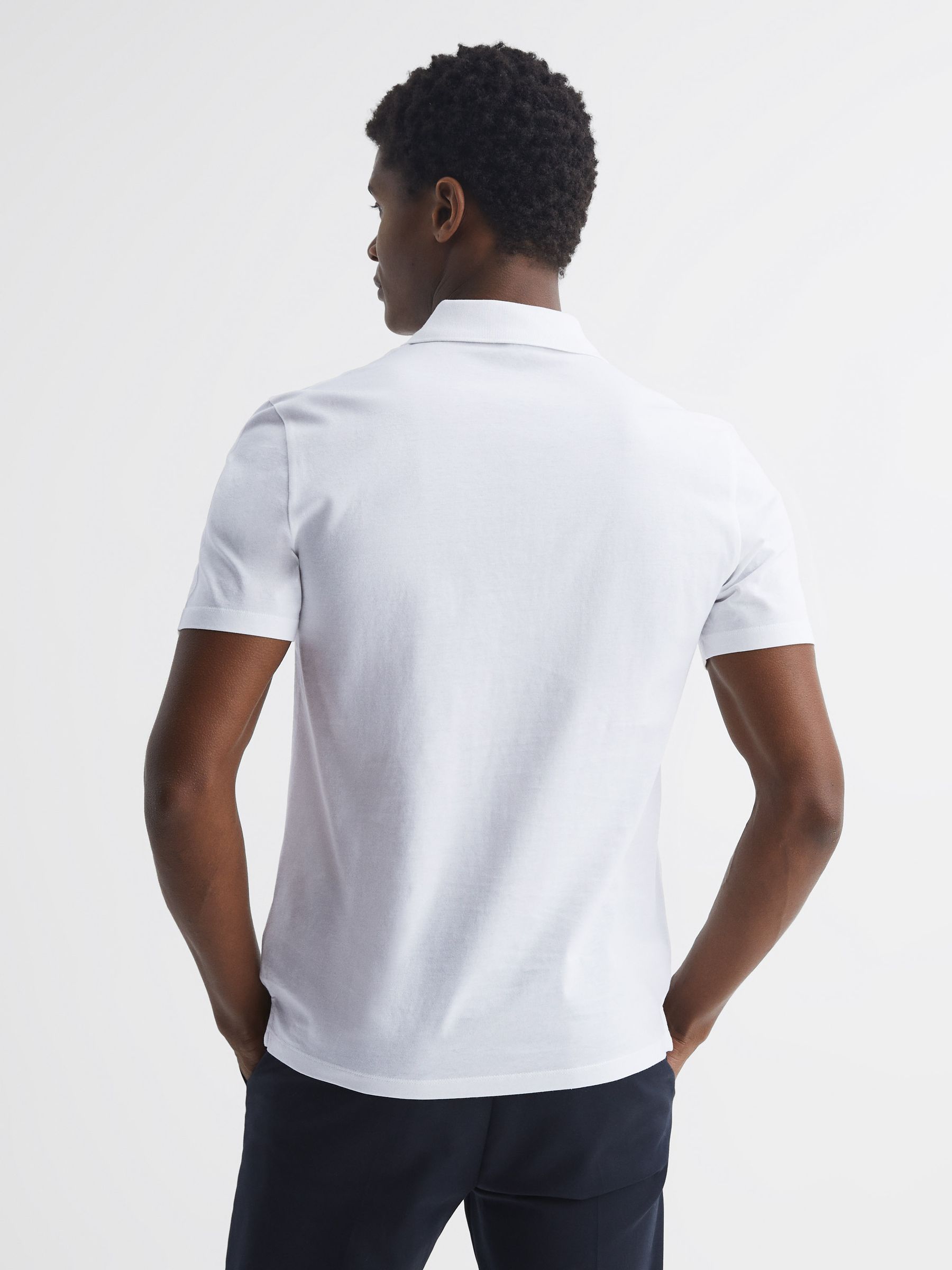 Short Sleeve Polo T-Shirt in White - Image 5 of 6