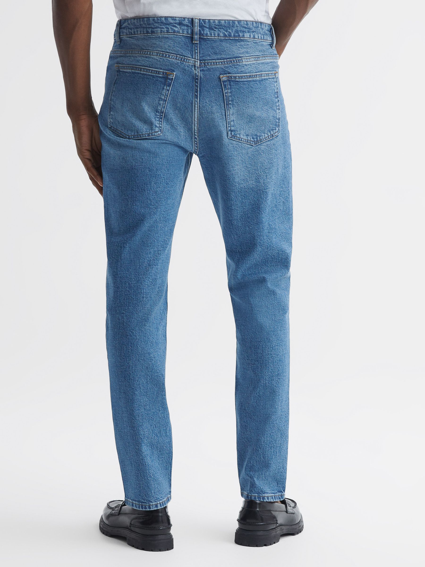 Tapered Slim Fit Jeans in Washed Blue - Image 5 of 5