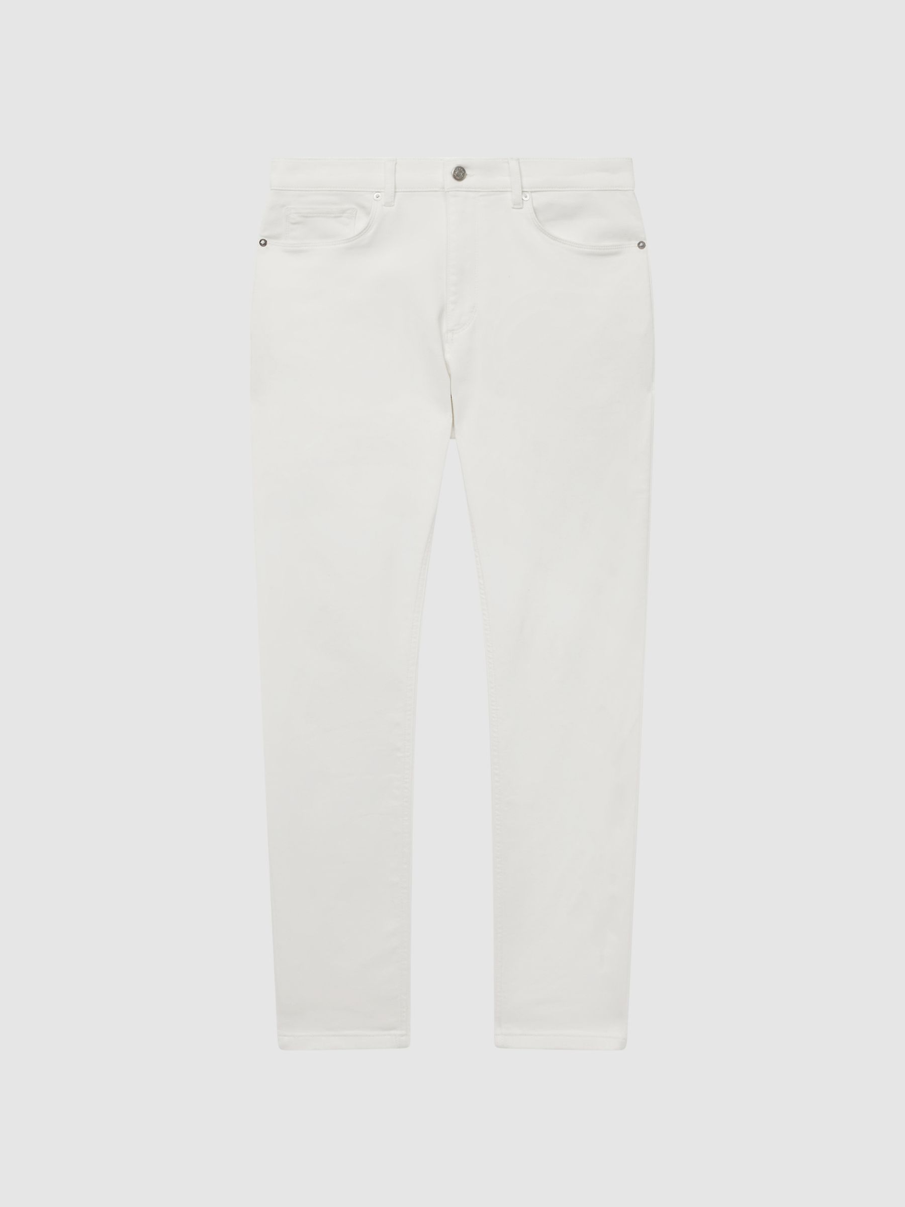 Slim Fit Brushed Jeans in White - Image 2 of 8