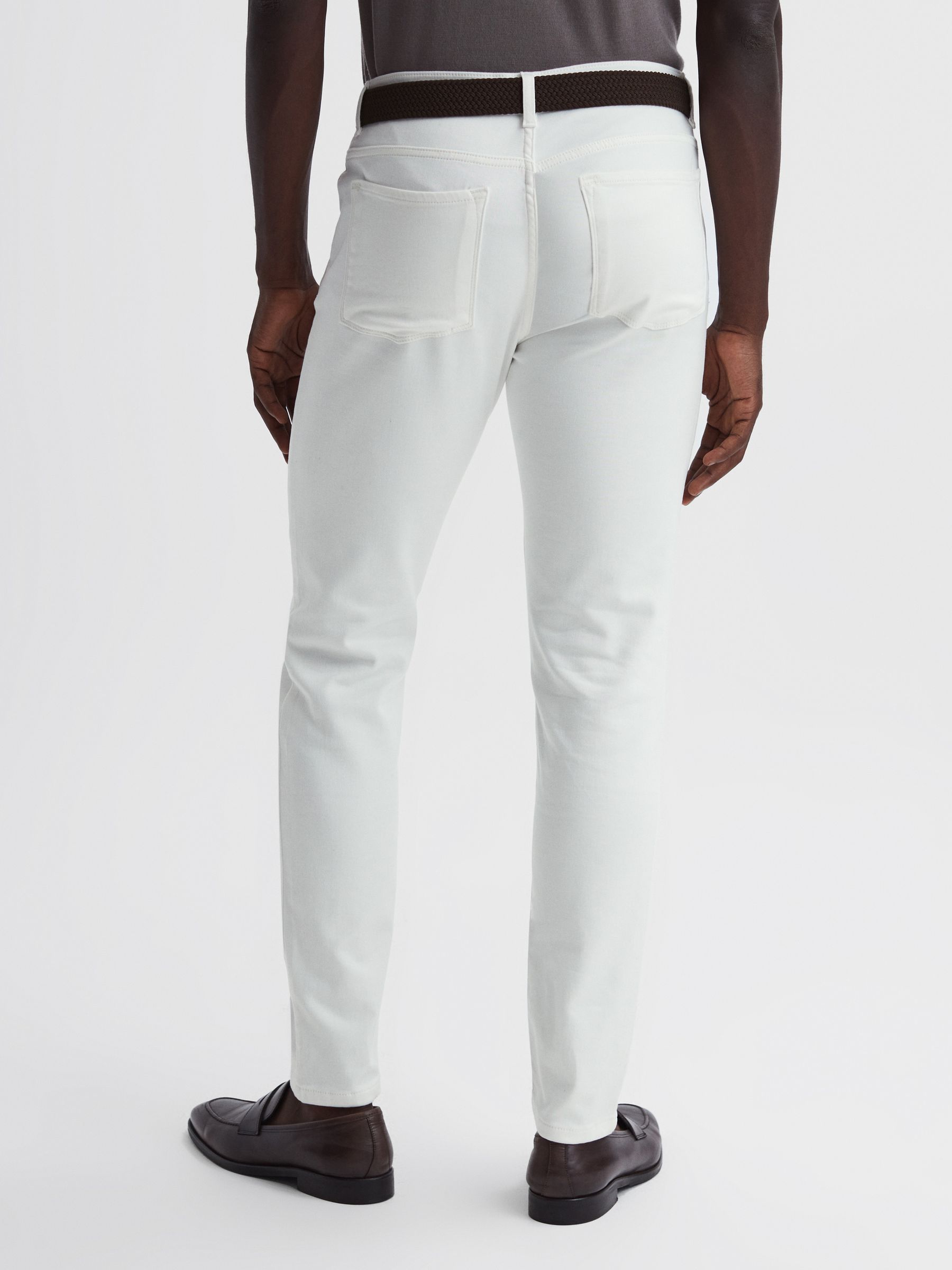 Slim Fit Brushed Jeans in White - Image 5 of 8