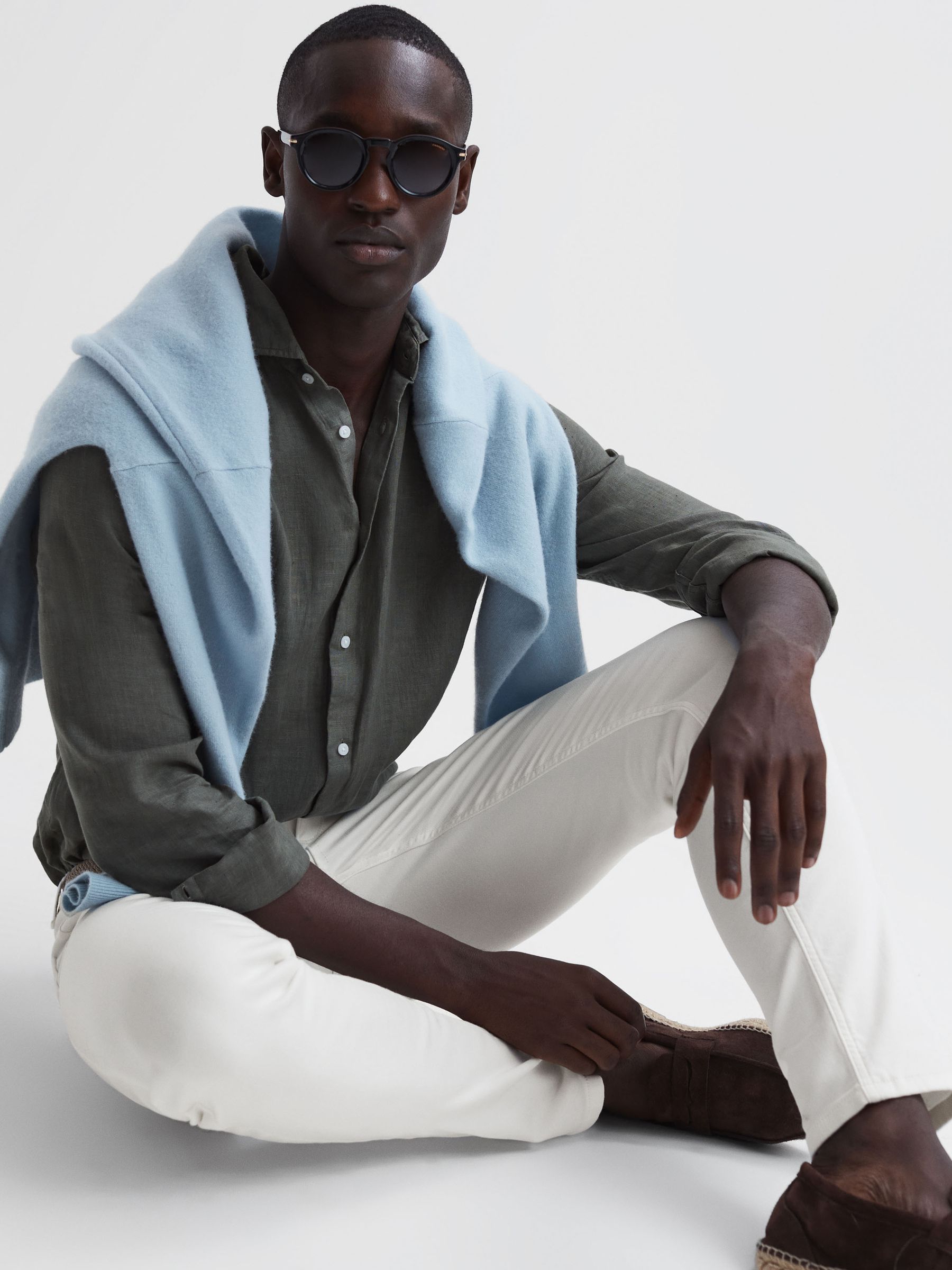 Slim Fit Brushed Jeans in White - Image 8 of 8