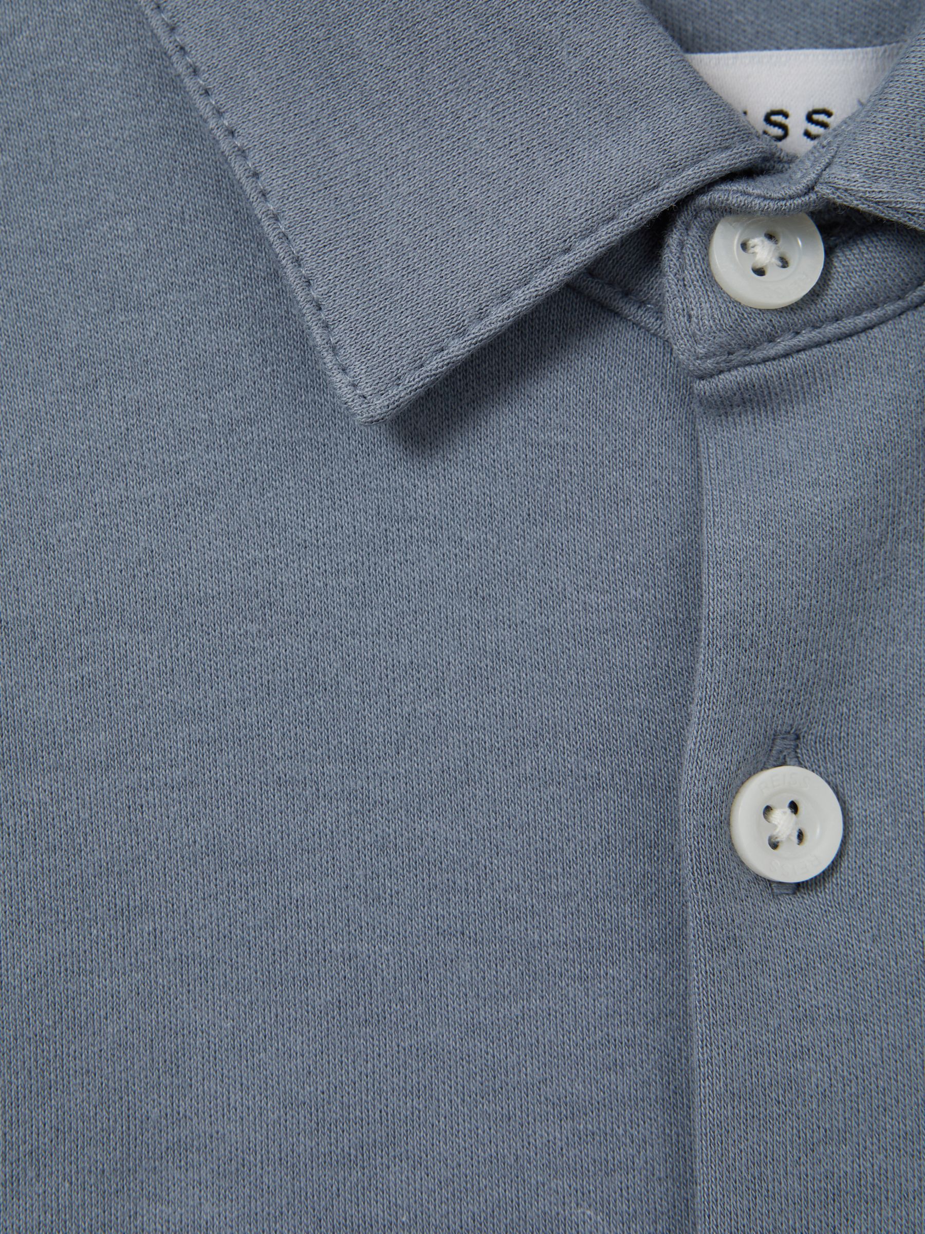 Cotton Button-Through Shirt in Airforce Blue - Image 3 of 13