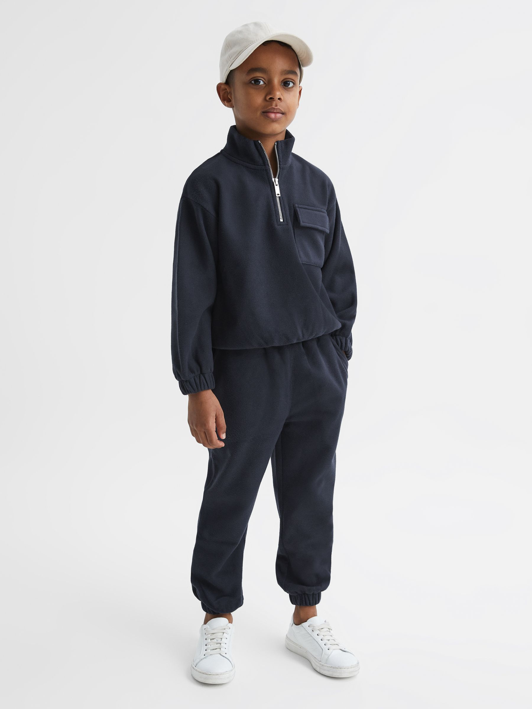 Junior Micro Fleece Joggers in Navy - Image 3 of 6