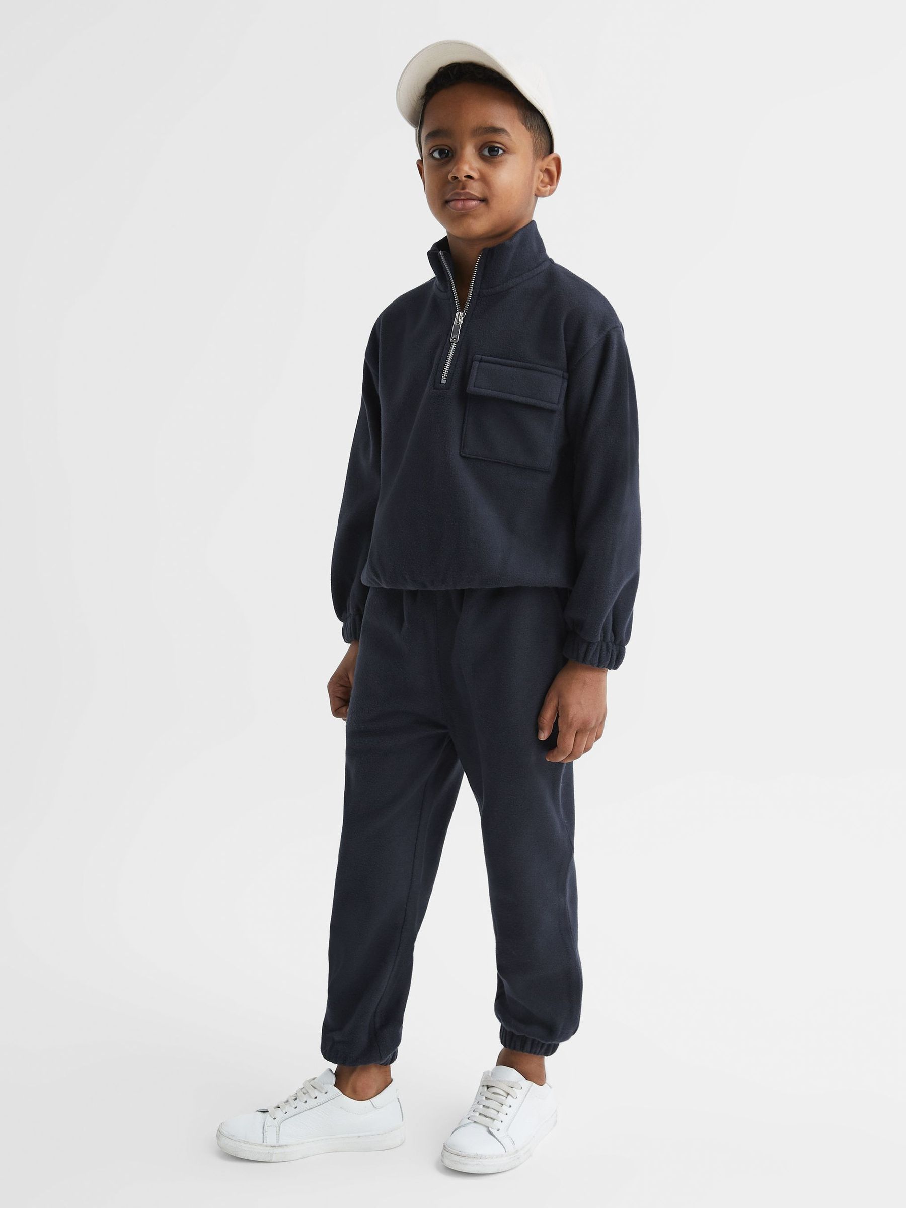 9-12 yrs Micro Fleece Half Zip Jumper in Navy - Image 1 of 6