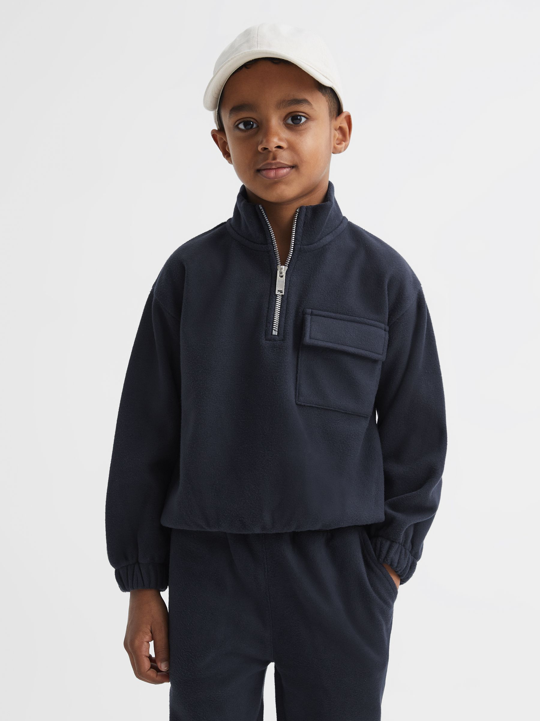 9-12 yrs Micro Fleece Half Zip Jumper in Navy - Image 3 of 6