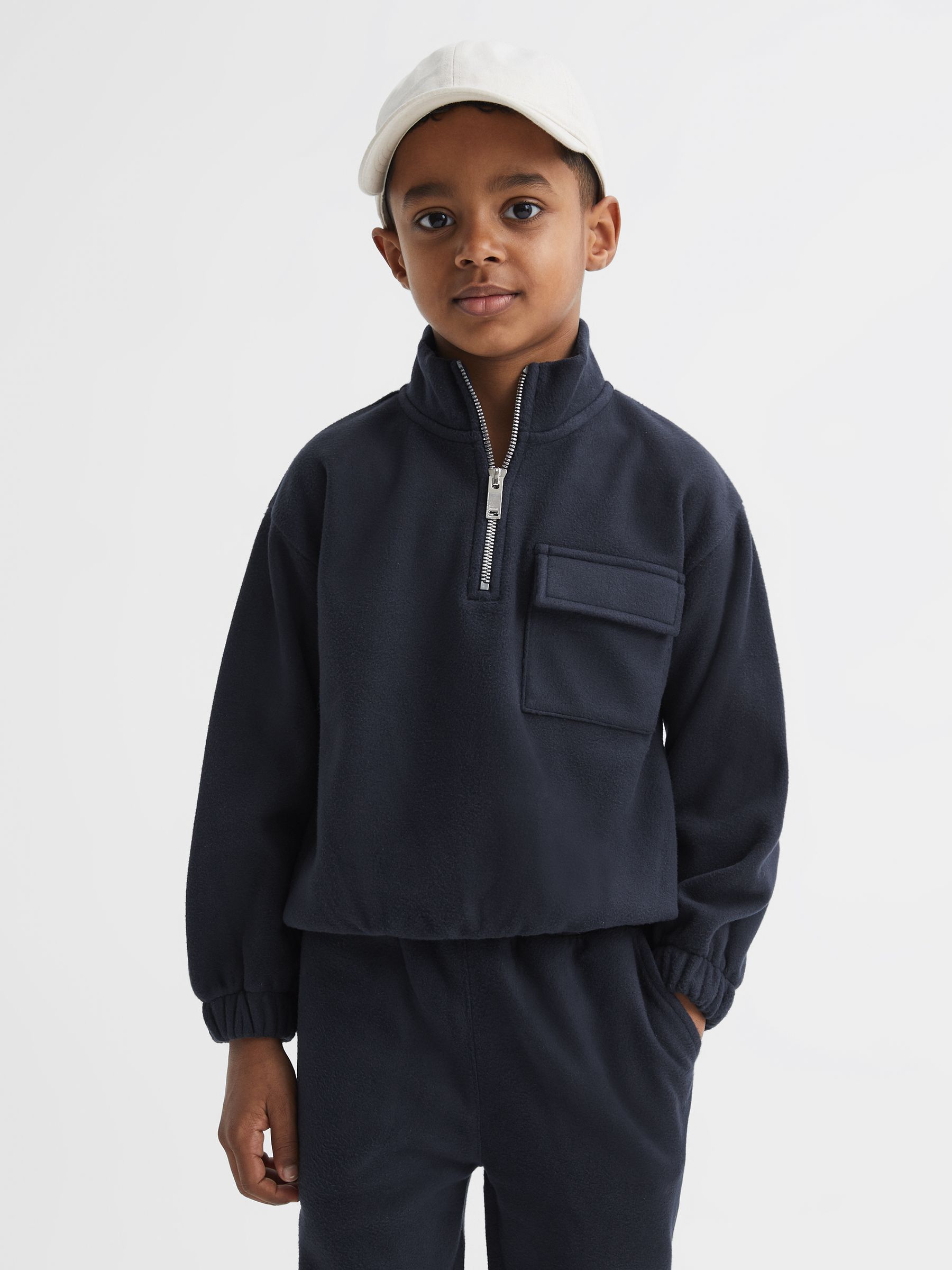 Junior Micro Fleece Half Zip Jumper in Navy - Image 1 of 6