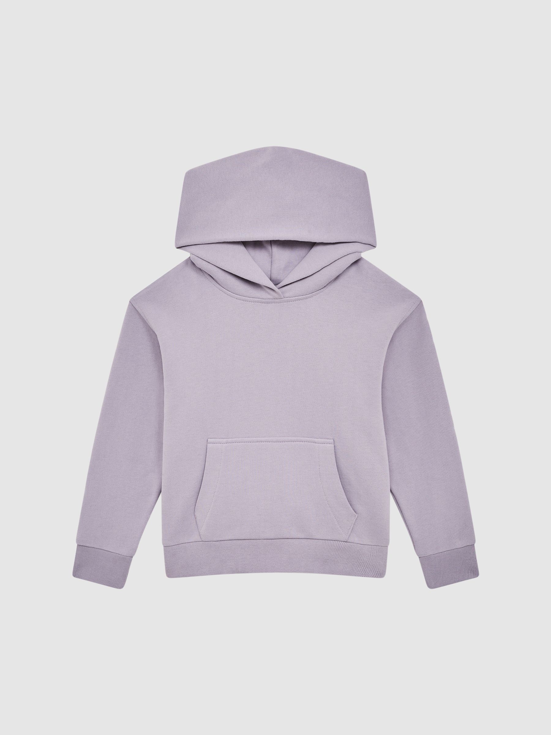 Oversized Garment Dye Jersey Hoodie in Lilac - Image 2 of 6
