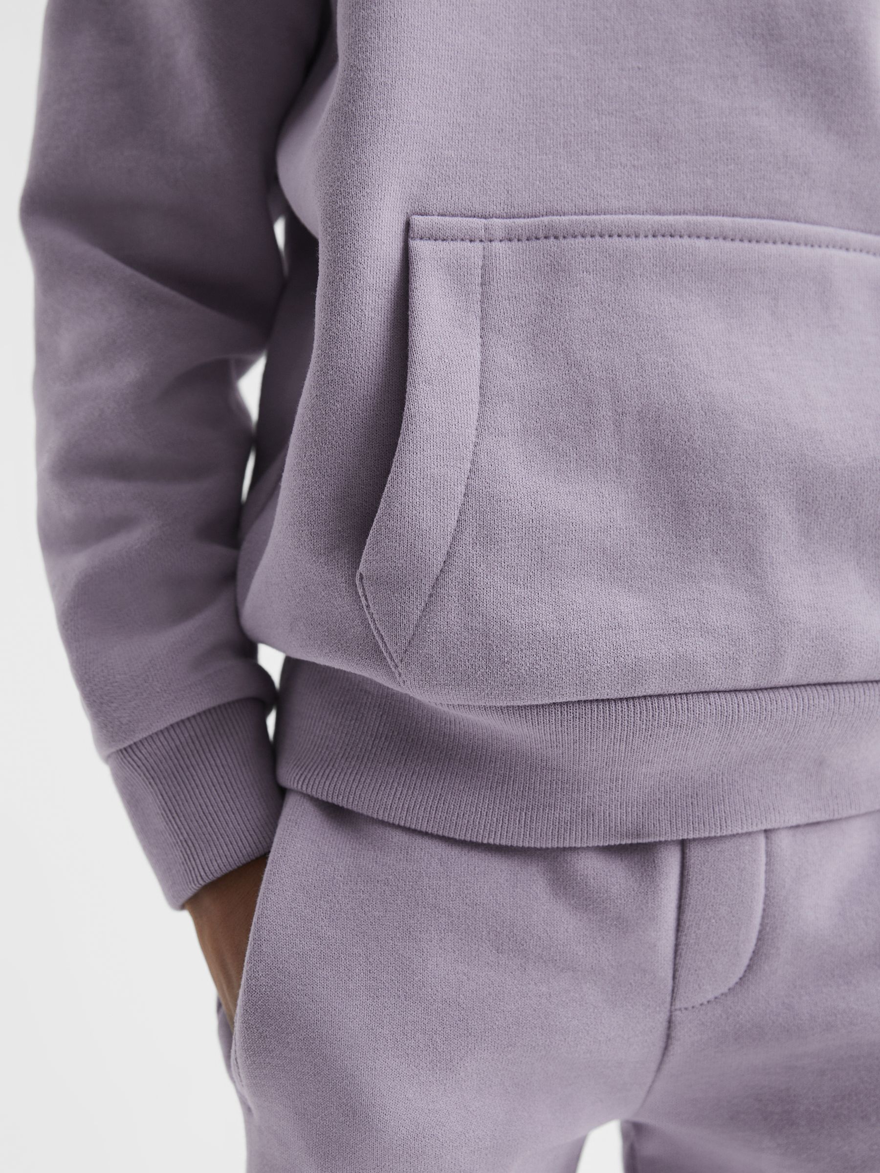 Oversized Garment Dye Jersey Hoodie in Lilac - Image 4 of 6