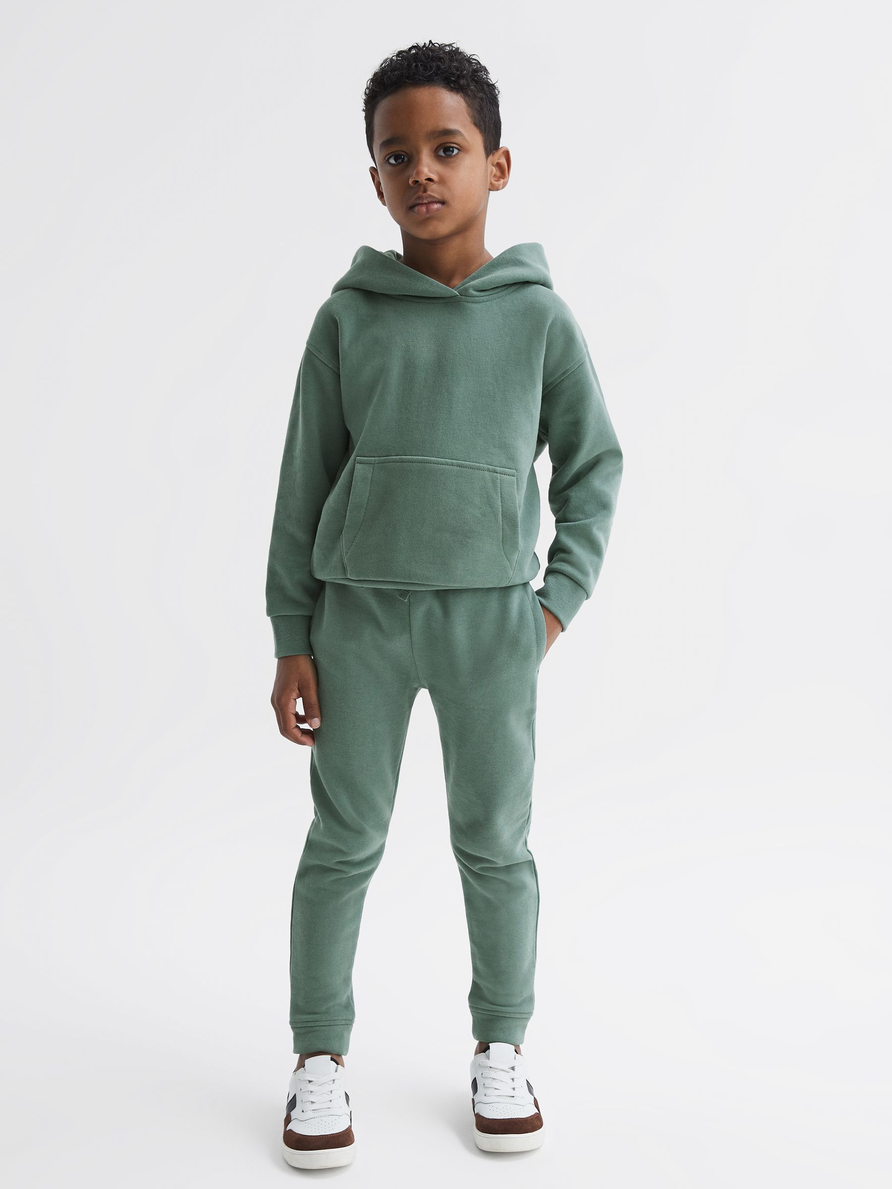 Garment Dye Jersey Joggers in Fern Green - Image 3 of 6