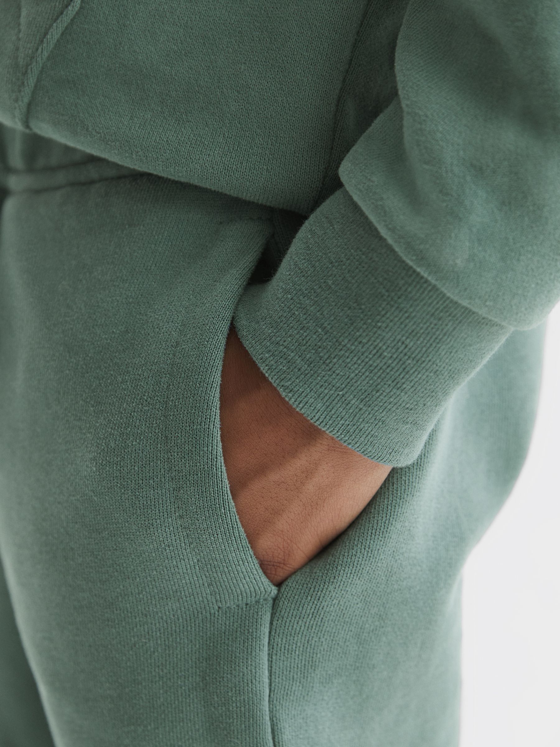 Garment Dye Jersey Joggers in Fern Green - Image 4 of 6