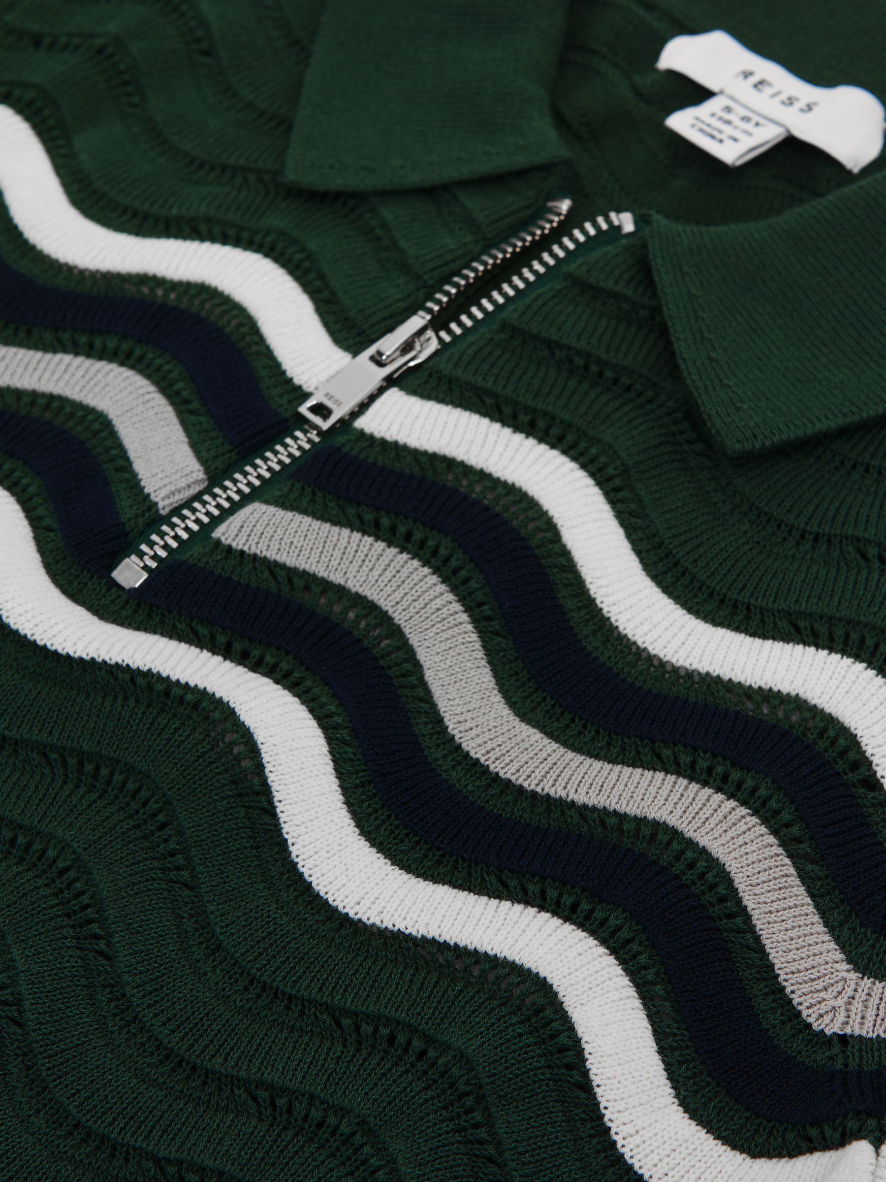 Senior Half-Zip Textured T-Shirt in Emerald - Image 6 of 6