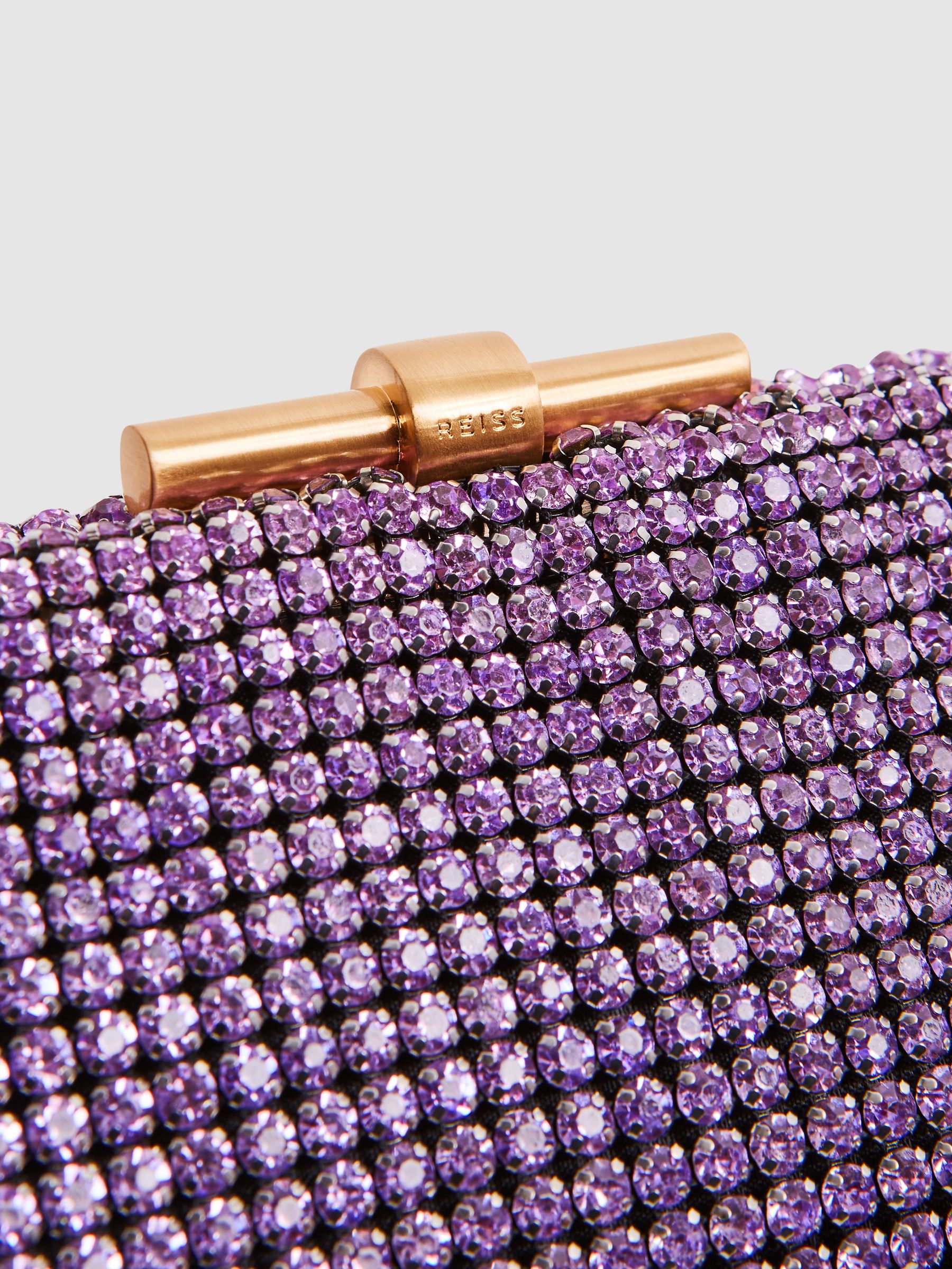 Embellished Clutch Bag in Mid Purple - Image 6 of 6