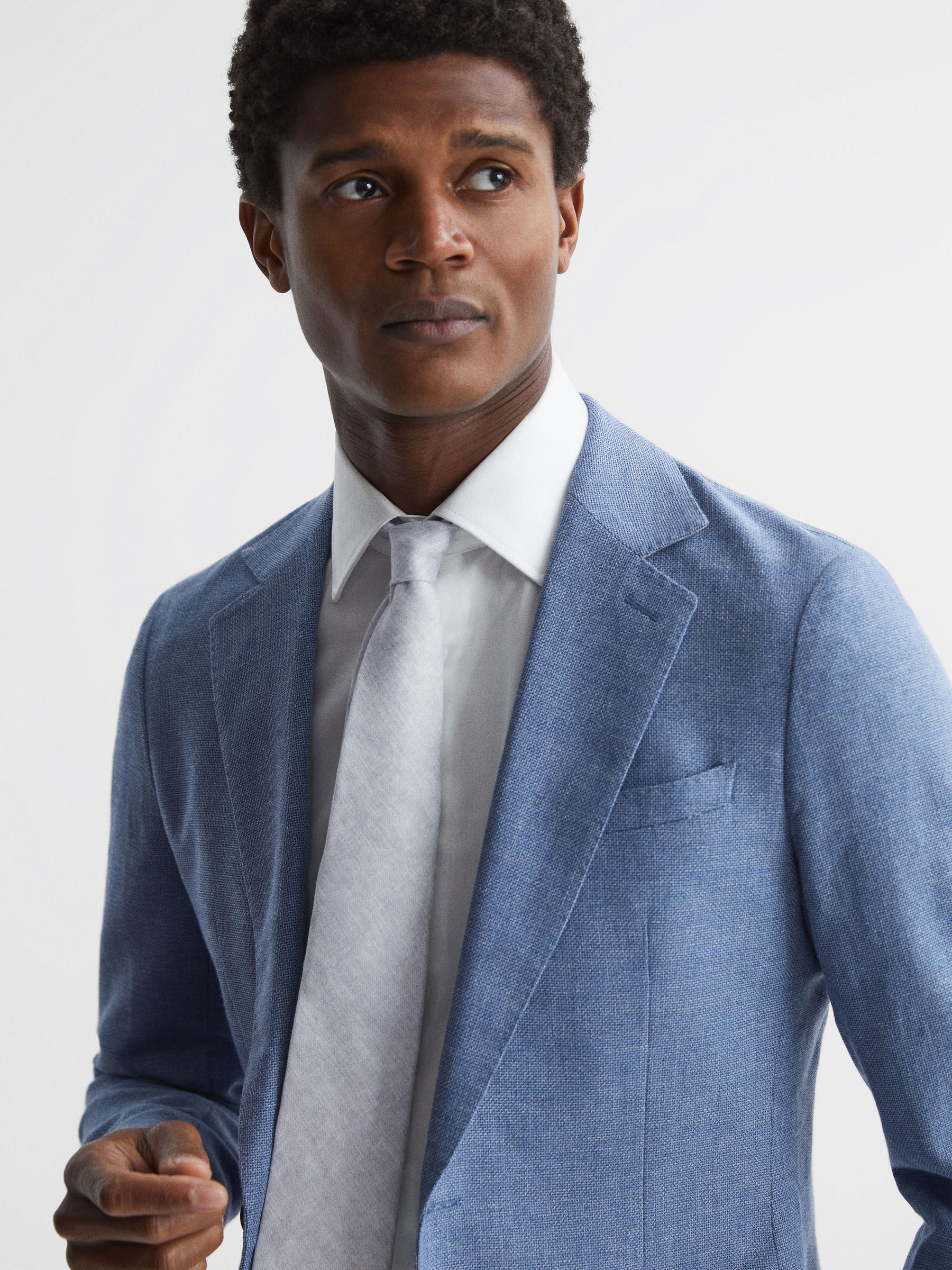 Linen Tie in Ice Melange - Image 2 of 5