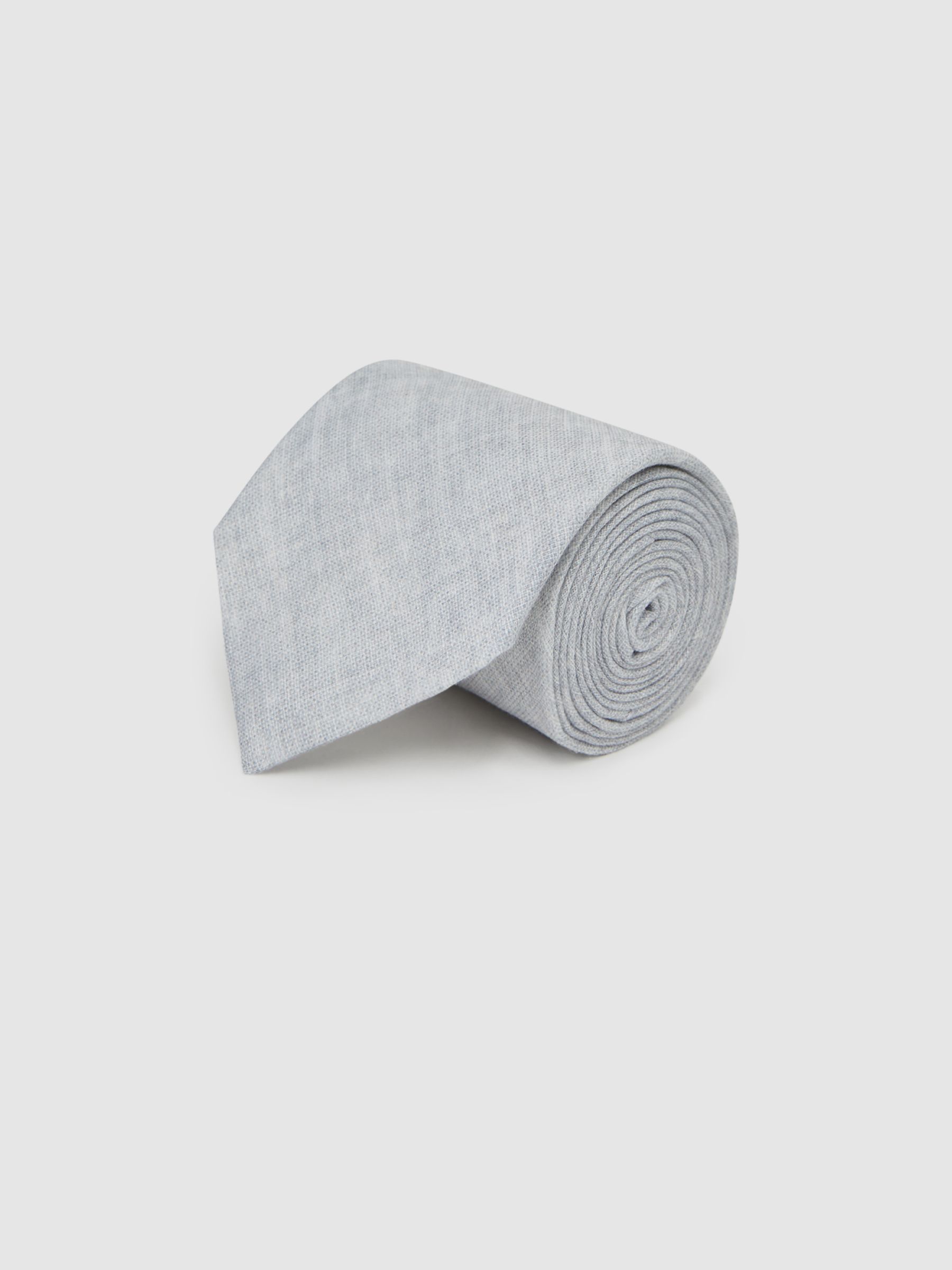 Linen Tie in Ice Melange - Image 3 of 5