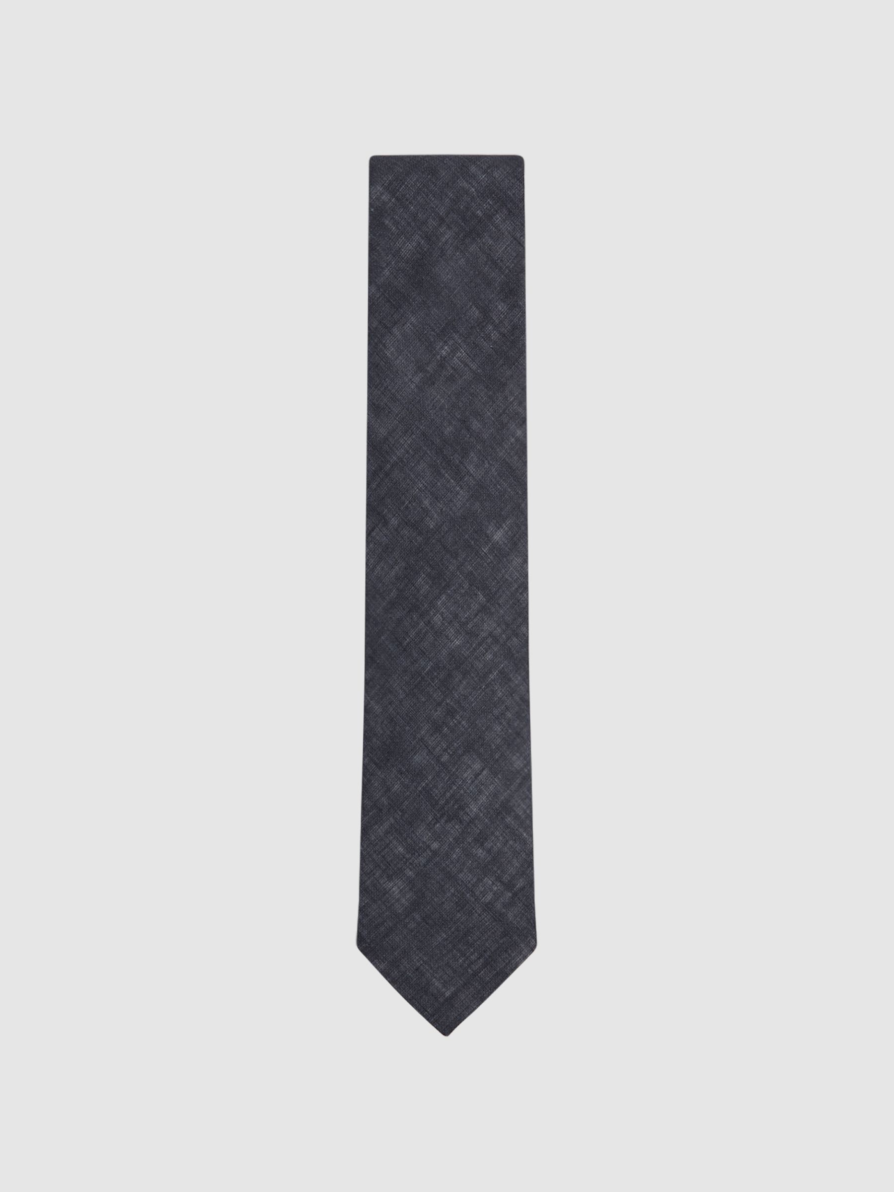 Linen Tie in Navy - Image 1 of 5
