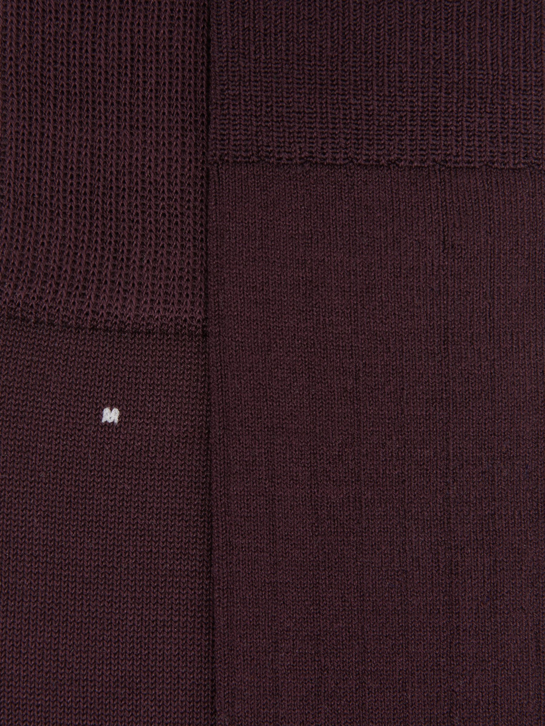 2 Pack Cotton-Blend Plain and Spot Socks in Bordeaux - image 2