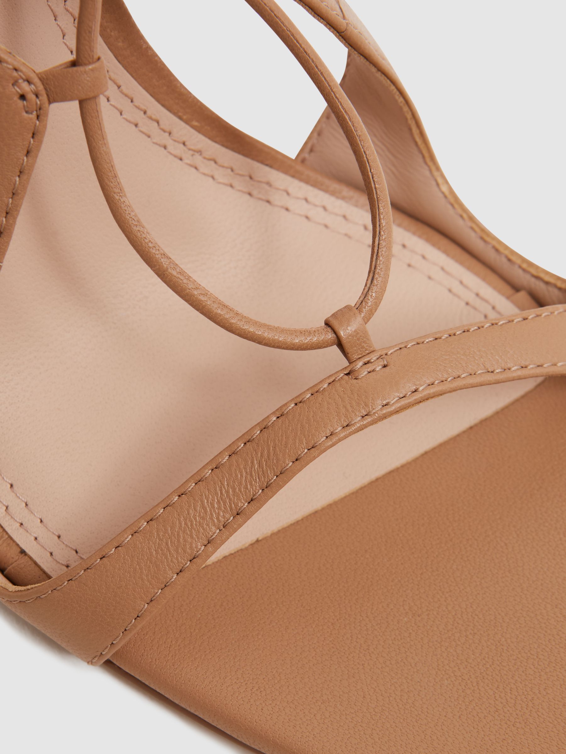 Leather Strappy High Heel Sandals in Biscuit - Image 5 of 5