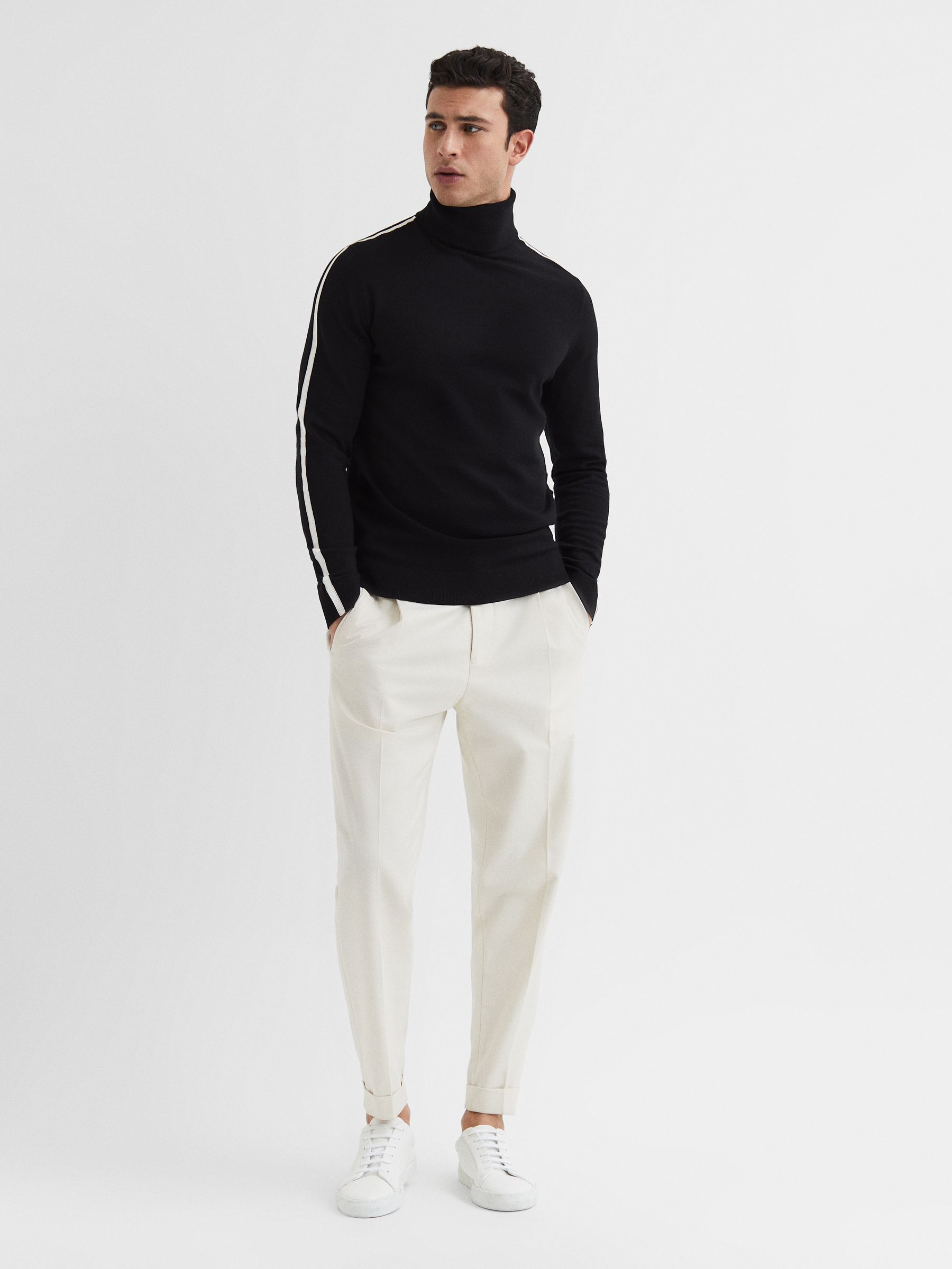 Long Sleeve Roll Neck Jumper in Black - Image 3 of 6