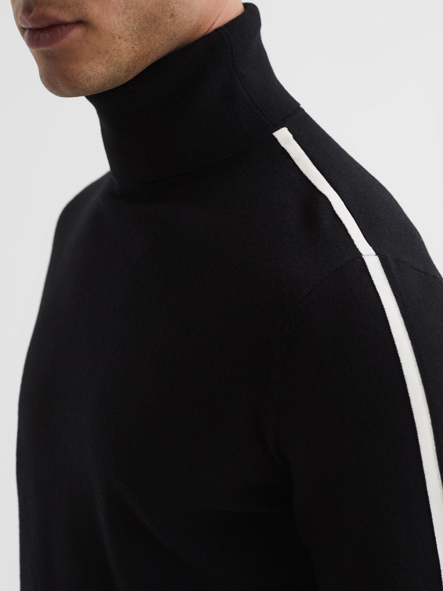 Long Sleeve Roll Neck Jumper in Black - Image 4 of 6