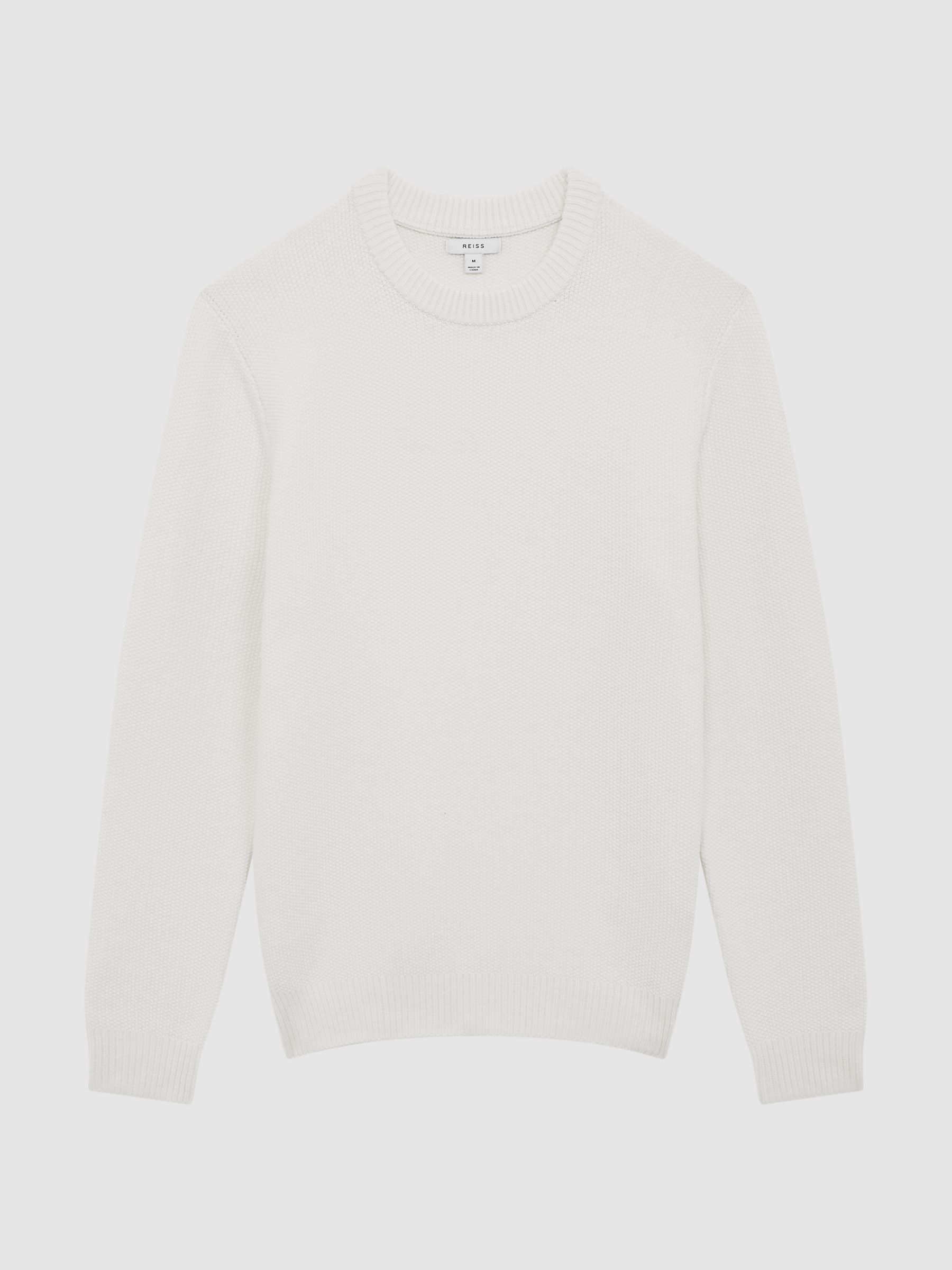 Ribbed Crew Neck Jumper in Ecru - Image 2 of 10