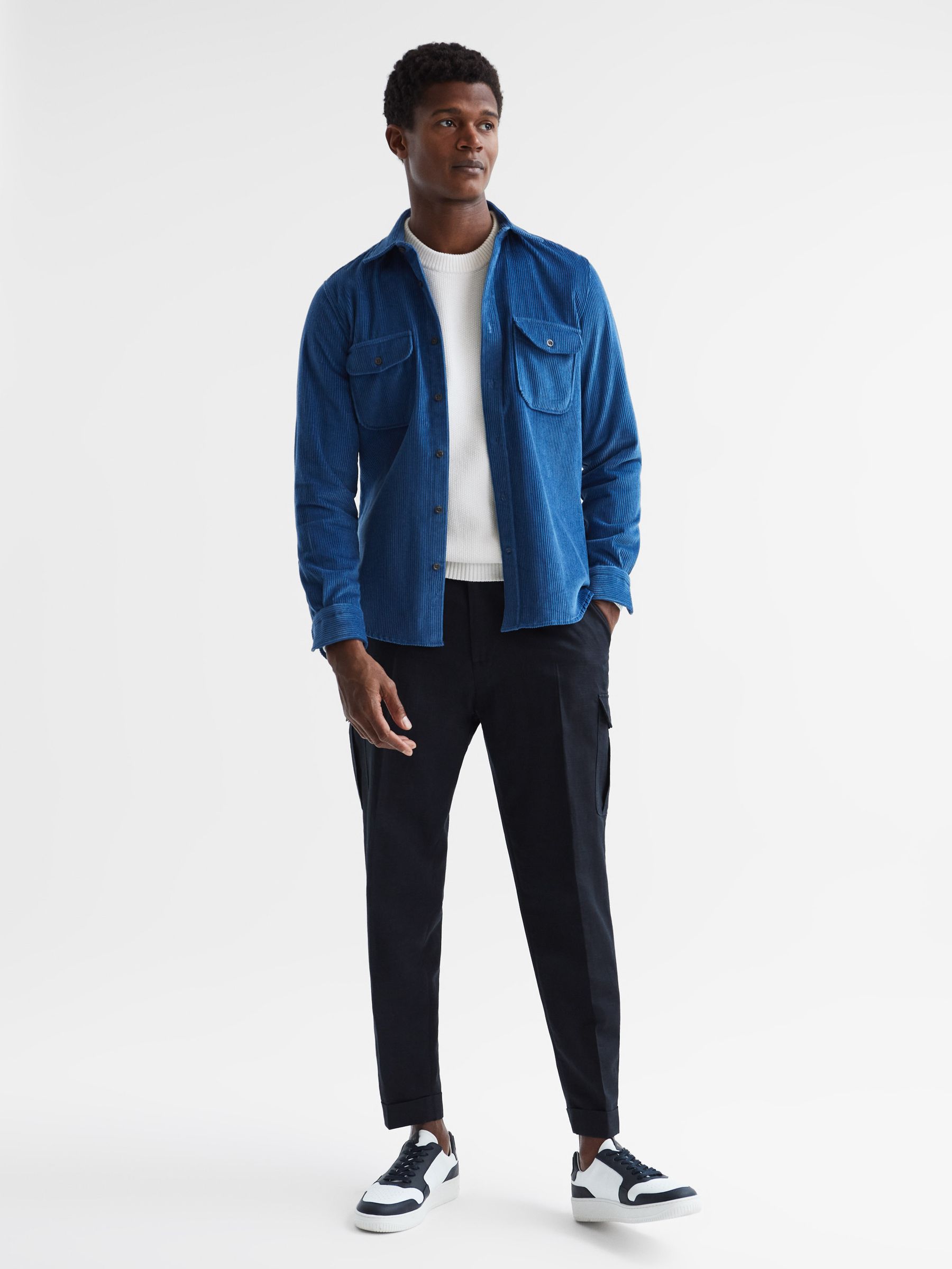 Ribbed Crew Neck Jumper in Ecru - Image 6 of 10