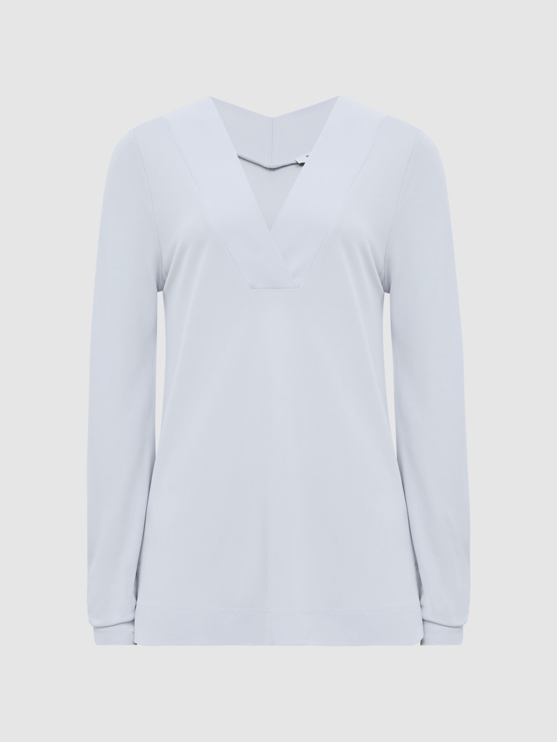 V-Neck Long Sleeve Blouse in Blue - Image 2 of 6