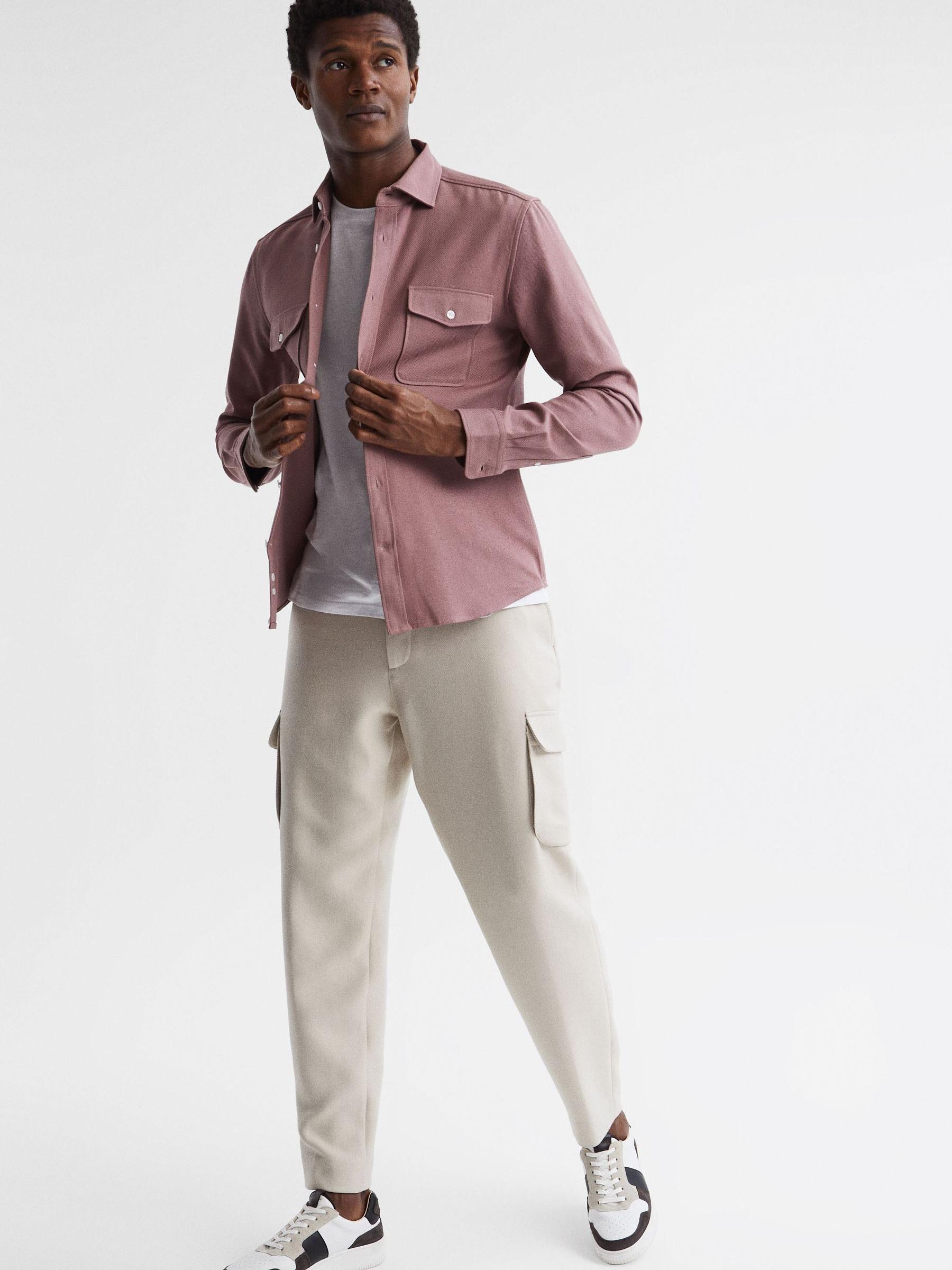 Cotton Canvas Overshirt in Woodrose - Image 3 of 6