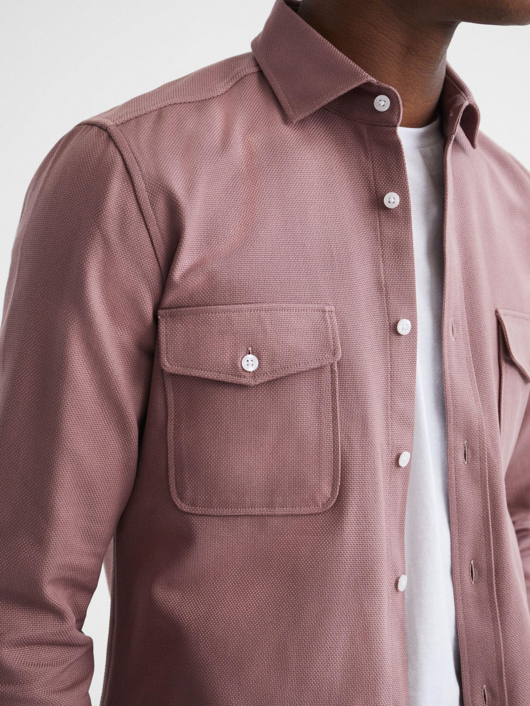 Cotton Canvas Overshirt in Woodrose - Image 4 of 6