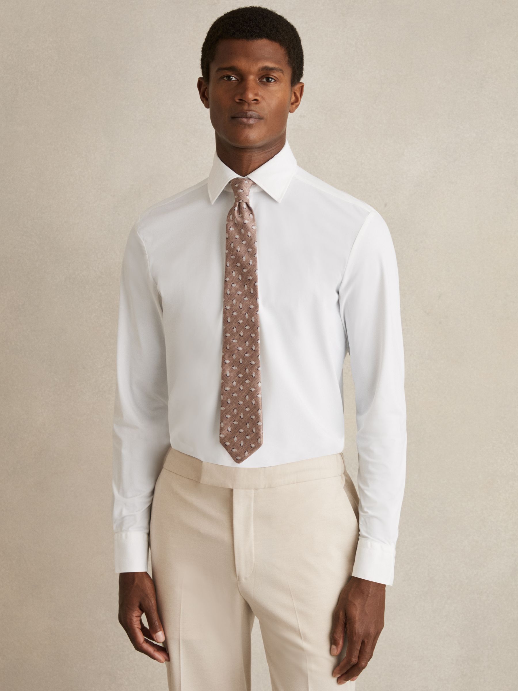 Regular Fit Button-Through Travel Shirt in White - Image 4 of 8