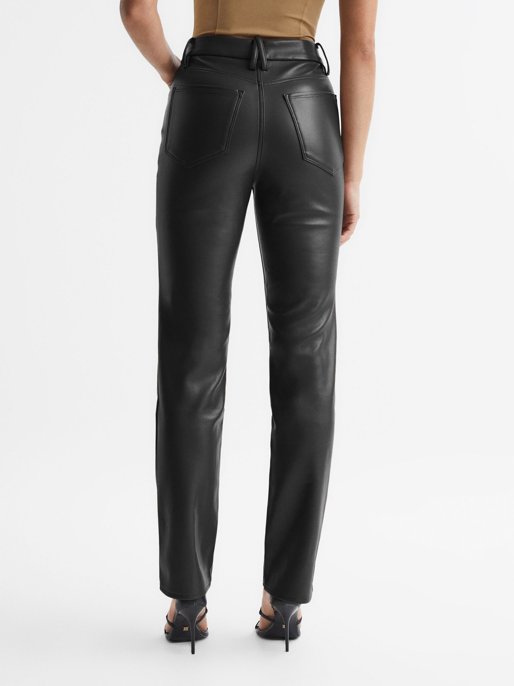 Good American Better Than Leather Pants in Black - Image 5 of 8
