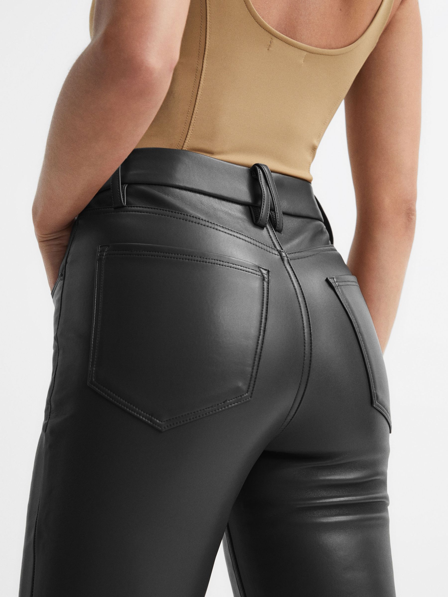 Good American Better Than Leather Pants in Black - Image 7 of 8